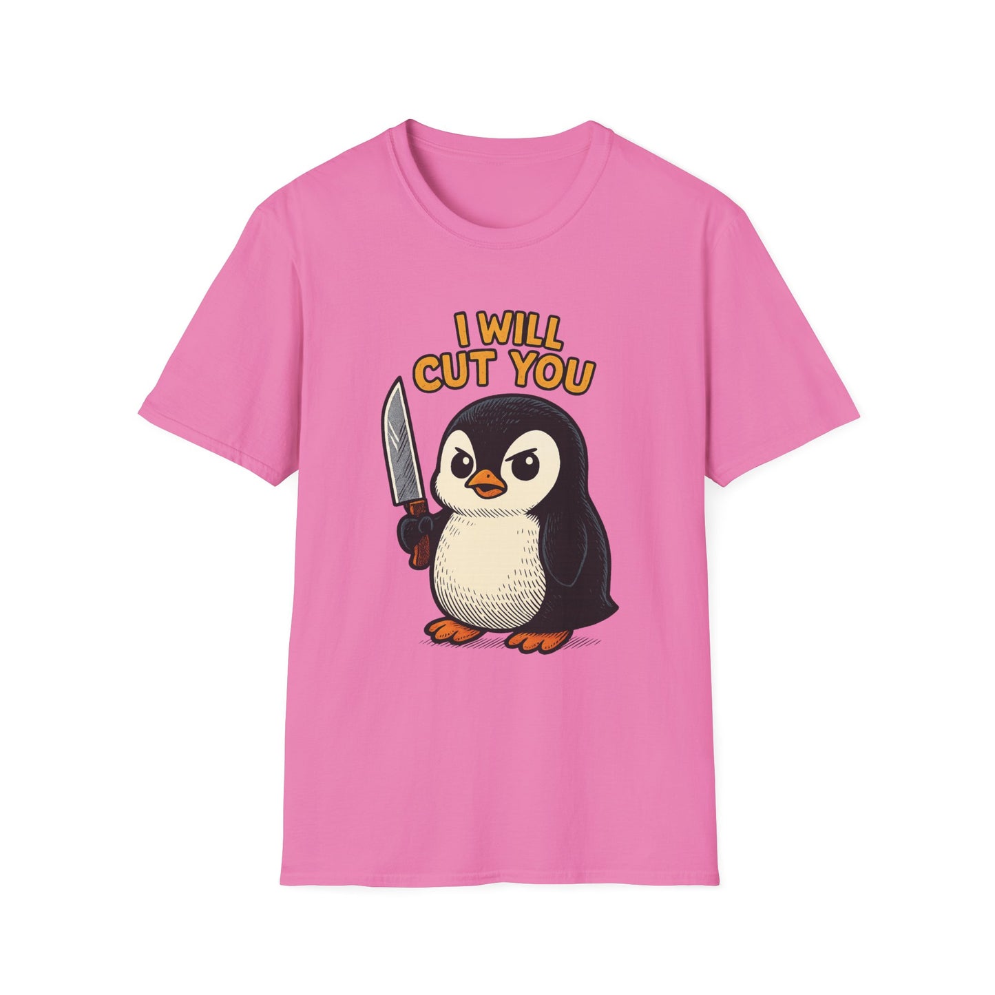 Angry Penguin Knife Shirt – Funny Animal Graphic Tee, Sarcastic Gift for Introverts, Cute but Deadly Humor Shirt