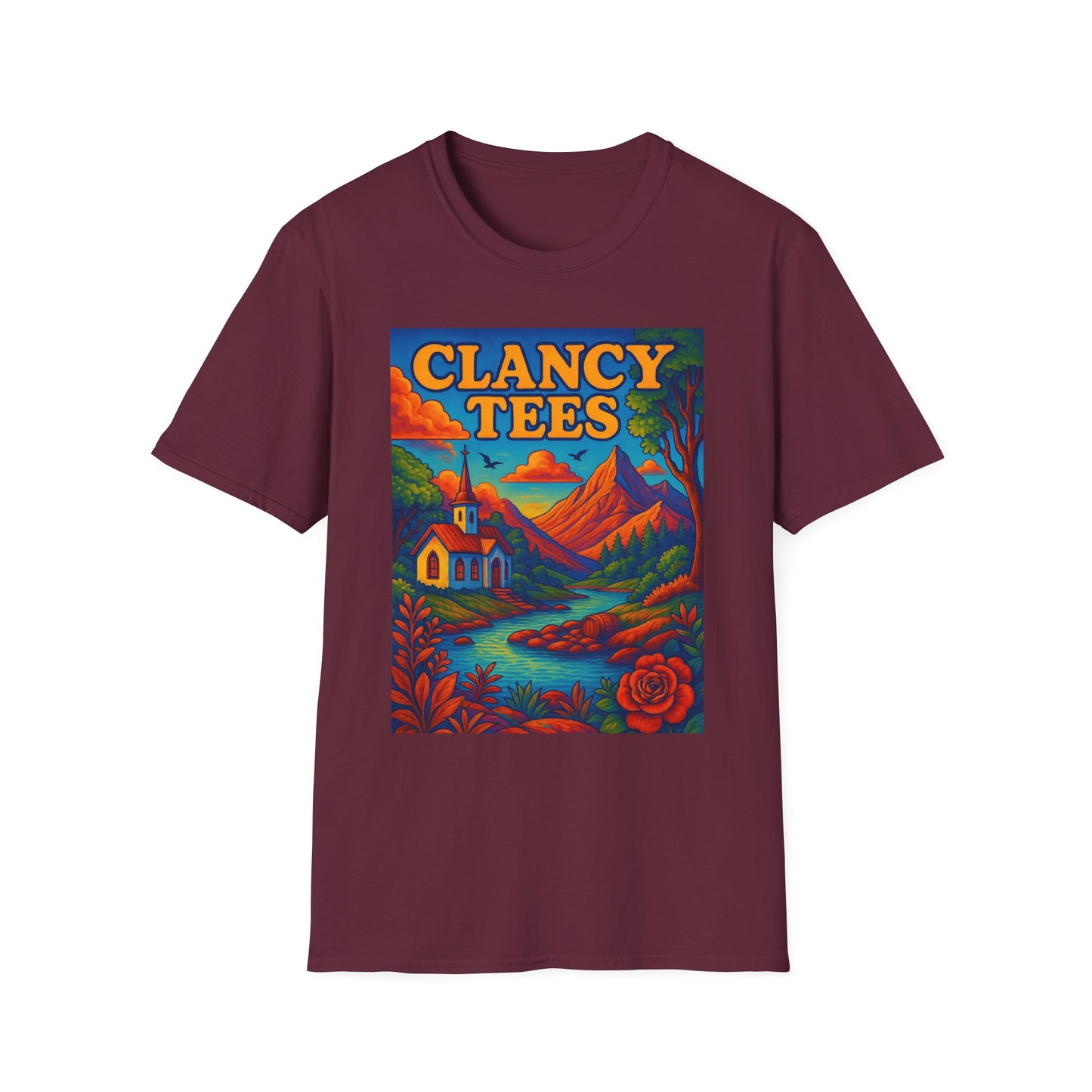Vibrant Scenic Unisex T-Shirt, Outdoor Adventure Tee, Nature Lover Apparel, Art-Inspired Casual Wear, Gift for All Occasions, Clancy Tees