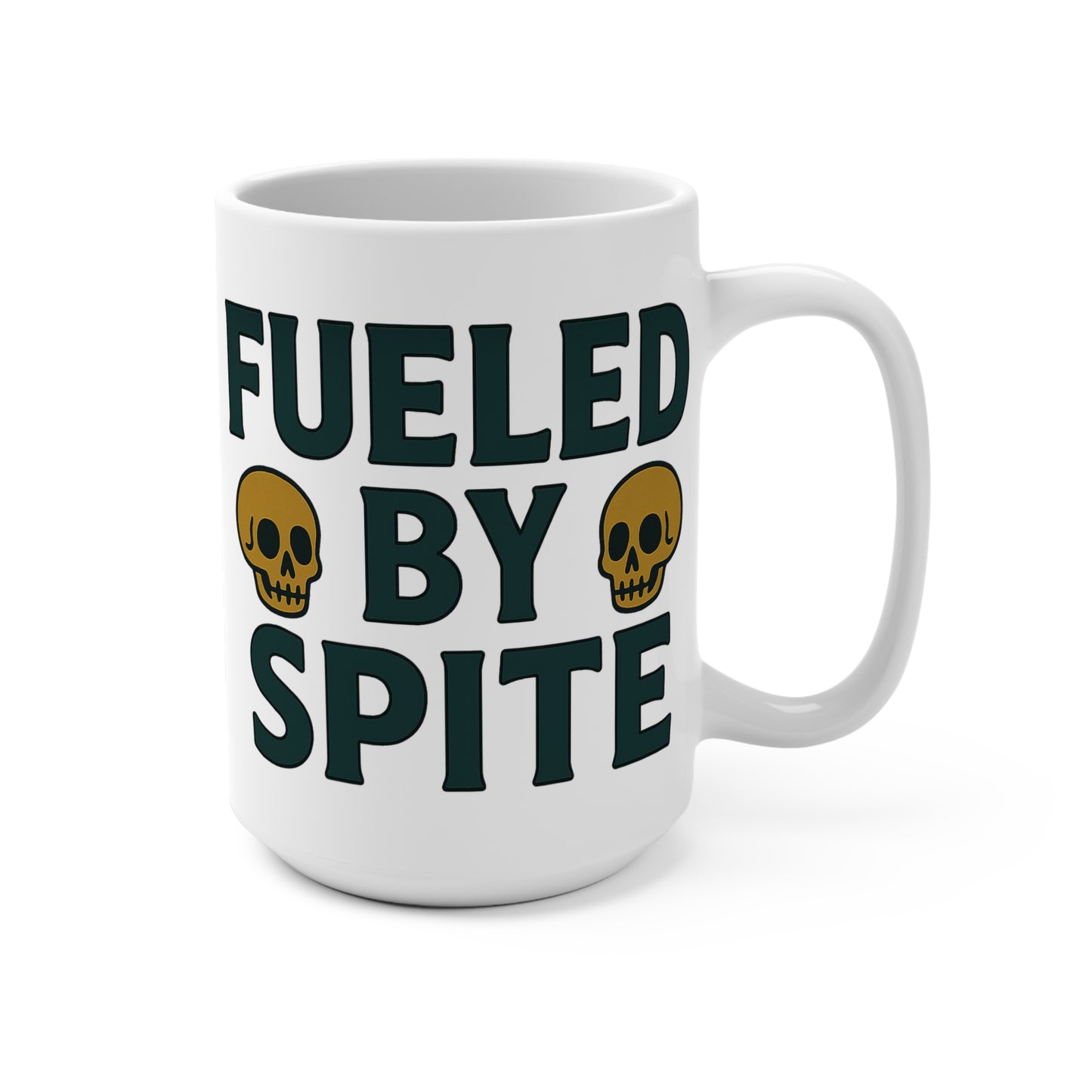 Fueled By Spite Coffee Mug 15oz Ceramic Cup Dark Humor Gift For Coworkers Sarcastic Office Drinkware Funny Anti Inspirational ClancyTees Mug