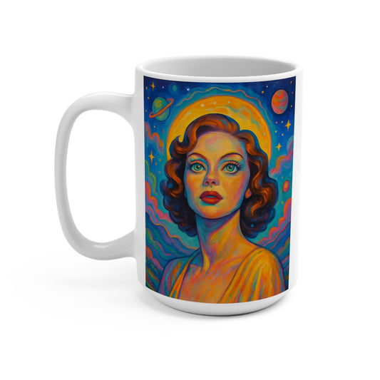 Cosmic Goddess Mug Vibrant 15oz Ceramic Coffee Cup Gift For Astrology Lovers And Dreamers