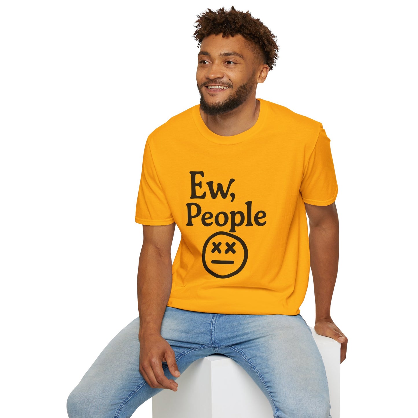 Ew, People Unisex Softstyle T-Shirt | Funny Graphic Tee for Introverts, Gift for Friends, Casual Wear, Comfortable Everyday Shirt