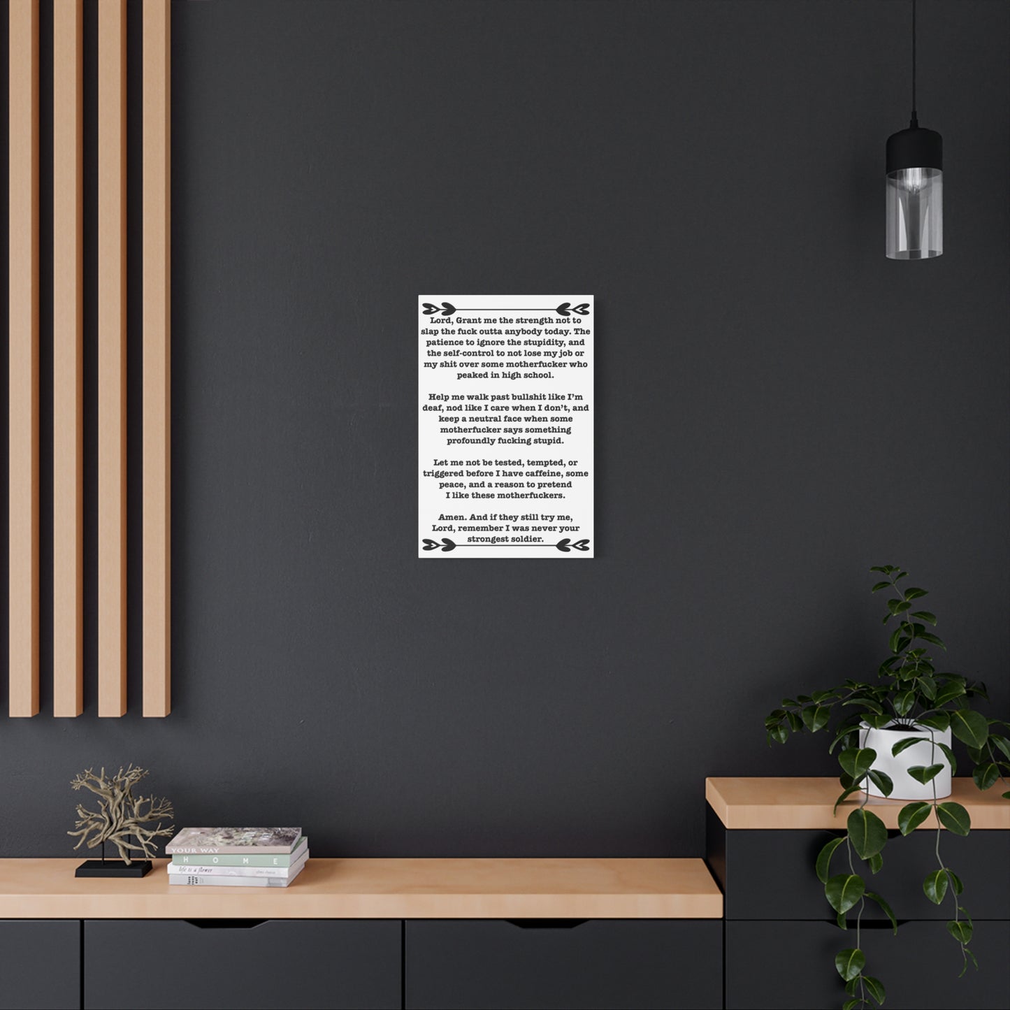 ClancyTees Serenity Prayer Canvas Wall Art Funny Profane Office Decor Sarcastic Home Gift