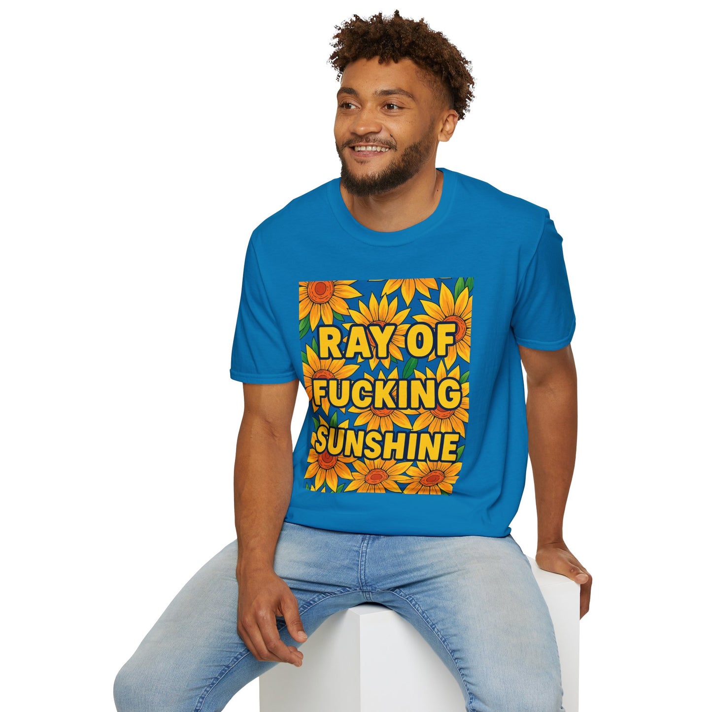 Cheerful Graphic Tee: "Ray of Fucking Sunshine" Unisex Softstyle T-Shirt | Gift for Friends, Casual Wear, Summer Vibes, Birthday Gift, [...]
