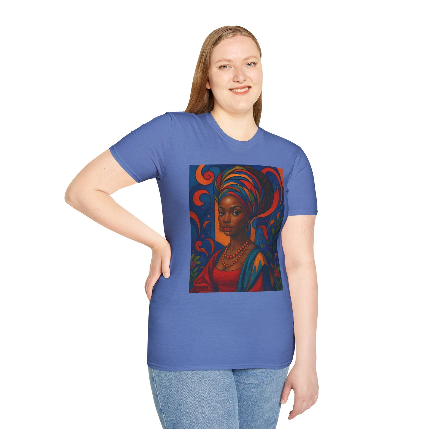 Afrocentric Queen T Shirt Bold Colorful African Art Tee for Black Women Melanin Magic Lovers Cultural Pride Streetwear and Afro Art Enthusiasts