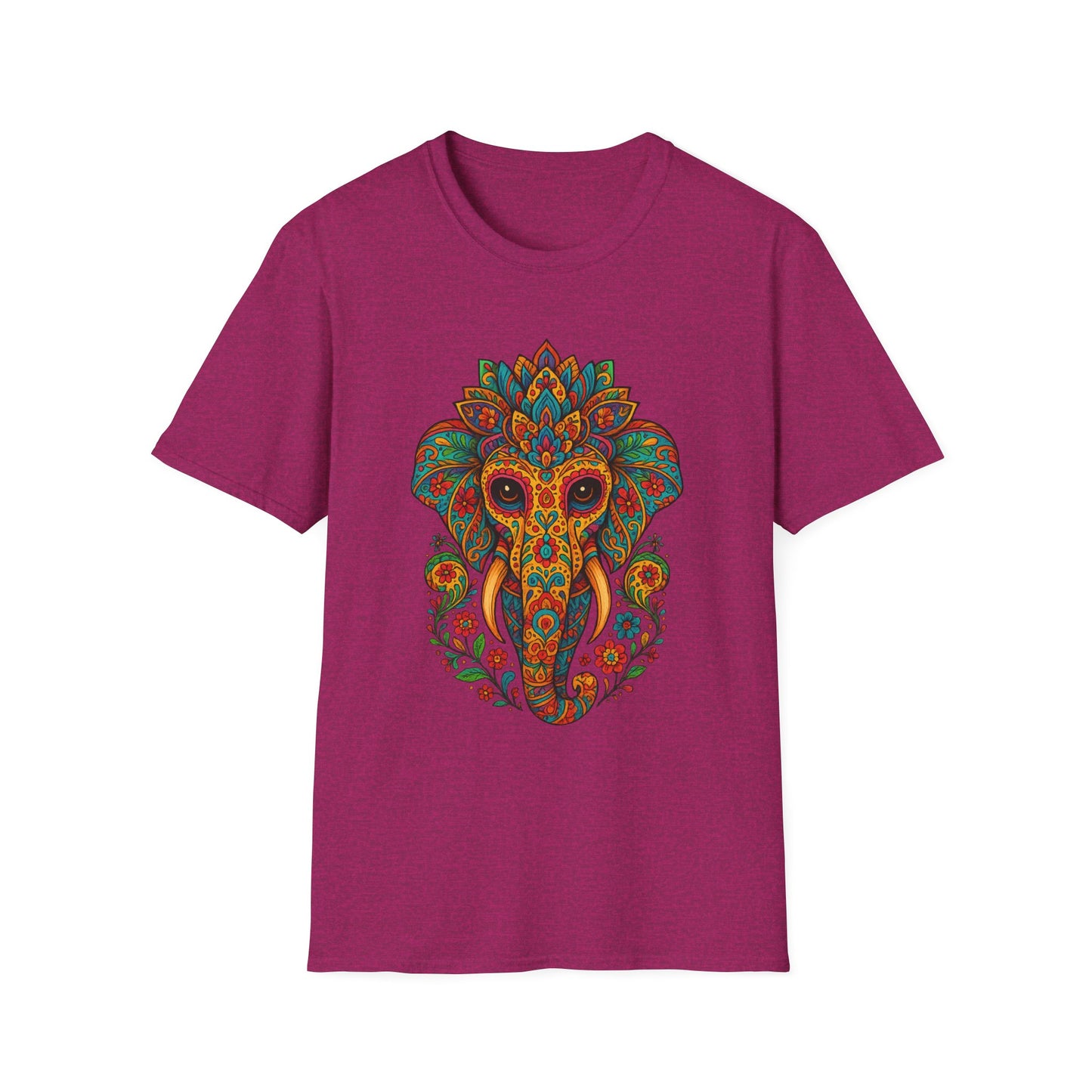 Boho Elephant Shirt Psychedelic Floral Head Art Tee Gift for Spiritual Seekers Animal Lovers and Mindful Hippies with a Love for Earthy Trippy Vibes