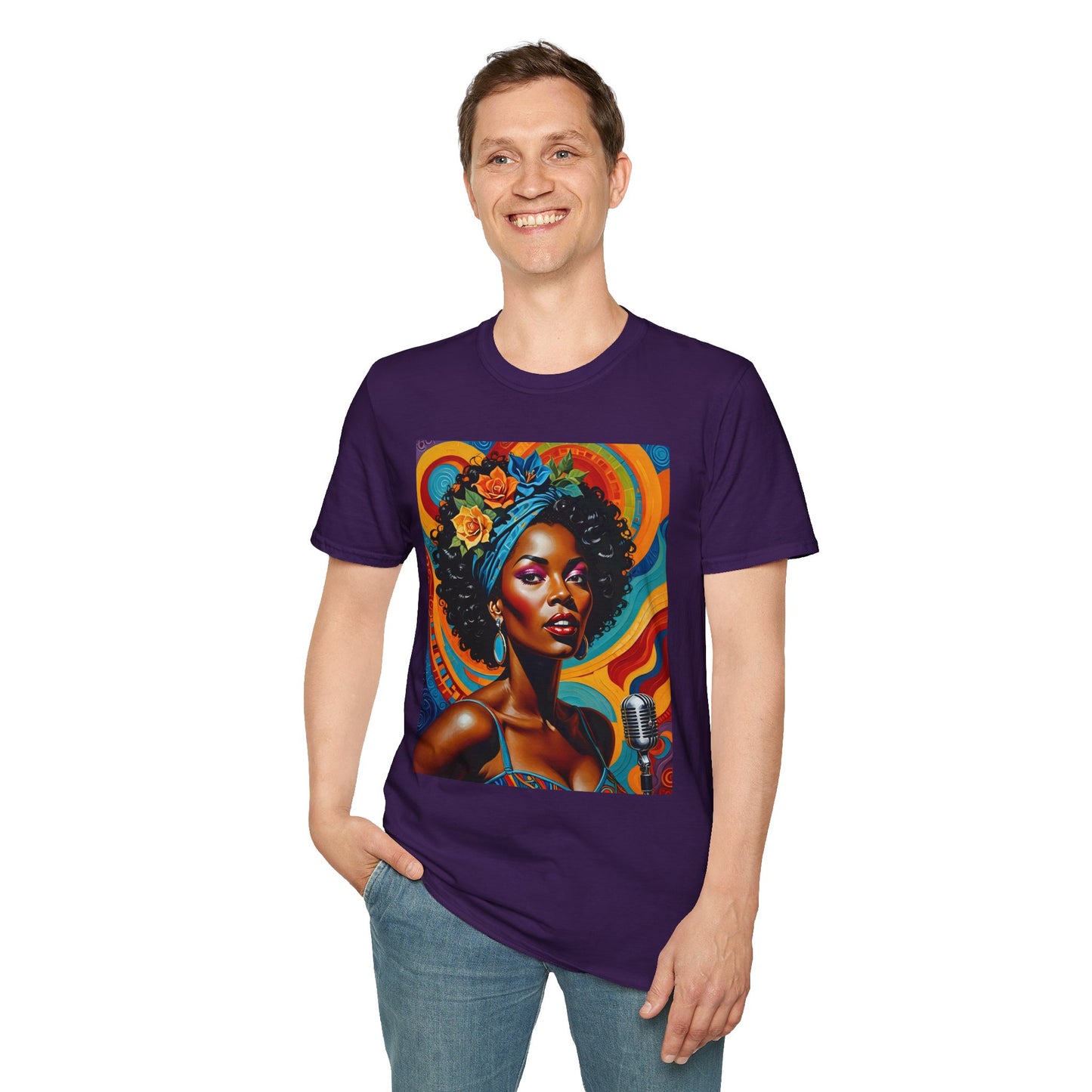 Afrofuturist Soul Singer T Shirt Cosmic Jazz Graphic Tee Retro Funk Fashion Music Artwork Top Gift for Soul Fans