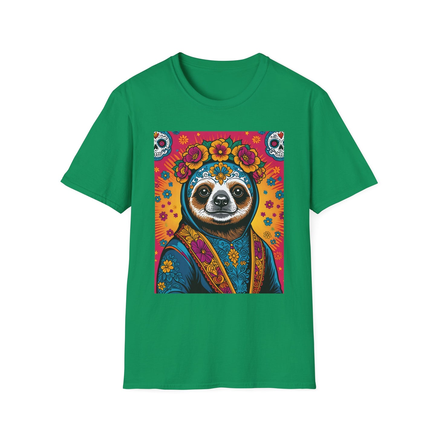 Boho Sloth T Shirt Trippy Animal Graphic Tee Colorful Festival Top Gift for Sloth Lovers
