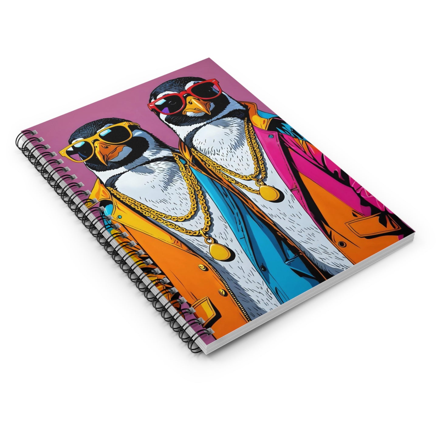 Cool Penguin Spiral Notebook Ruled Line Journal Funny Gift for Students Writers