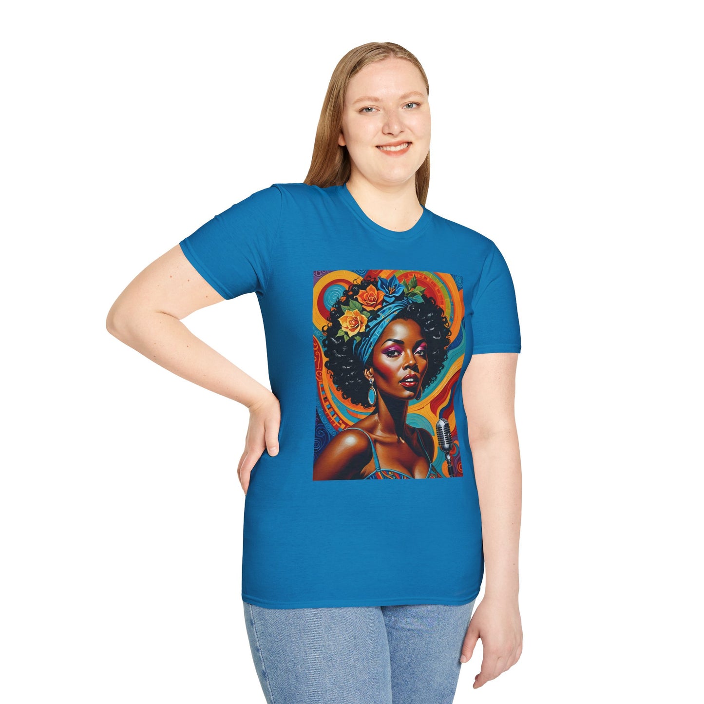 Afrofuturist Soul Singer T Shirt Cosmic Jazz Graphic Tee Retro Funk Fashion Music Artwork Top Gift for Soul Fans