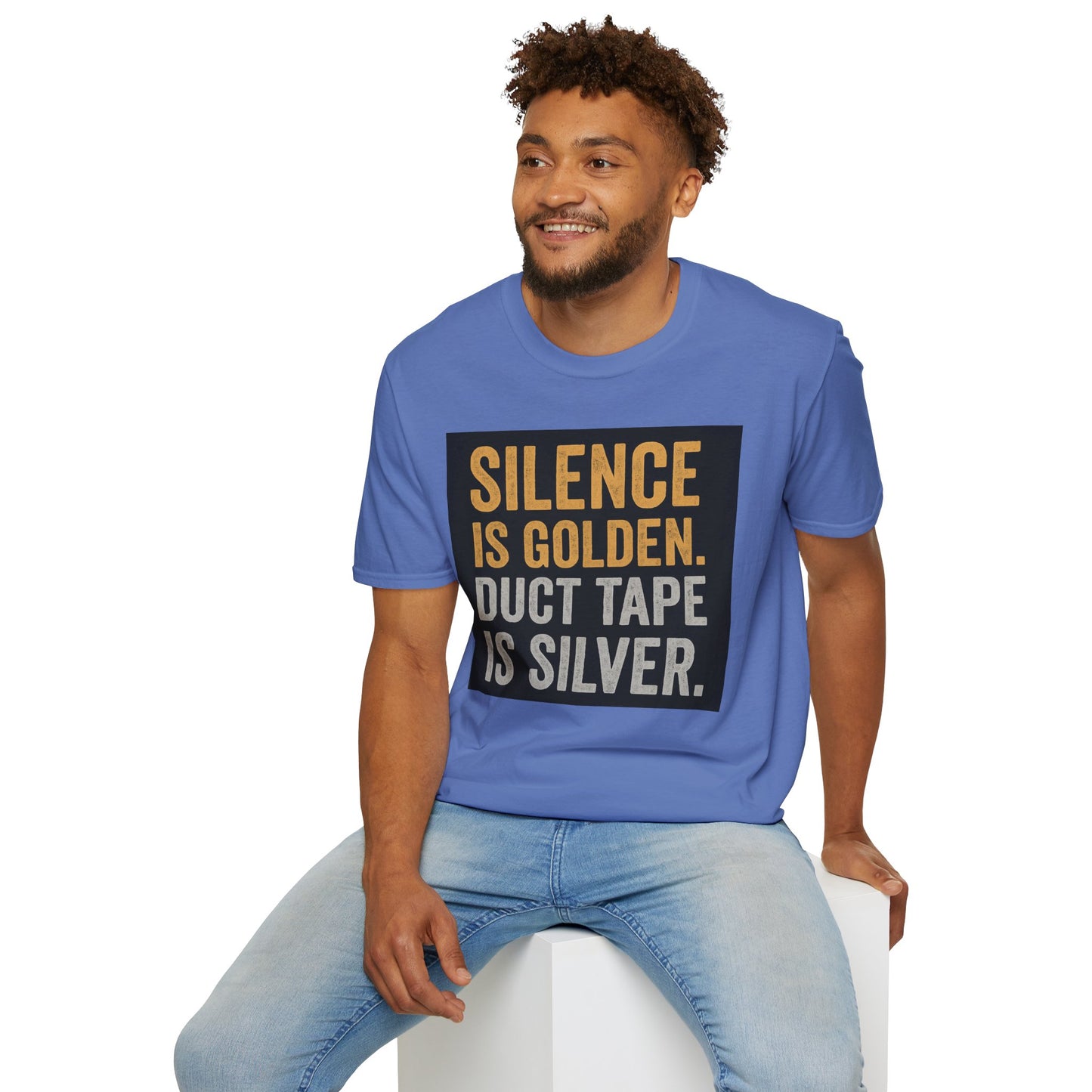 Funny Quote T-Shirt - Silence is Golden Duct Tape is Silver, Gift for Dad, Birthday Gift, Humorous Tee, Unisex Apparel, Casual Wear