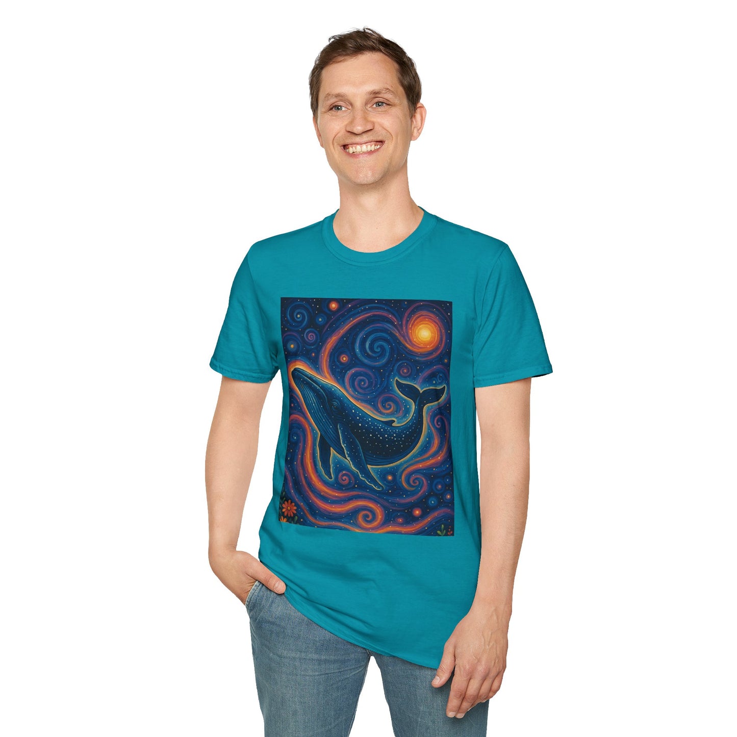 Cosmic Whale T-Shirt – Surreal Space Ocean Graphic Tee – Spiritual Whale Shirt Gift for Dreamers, Stargazers, Nature Nerds & Trippy Art Collectors