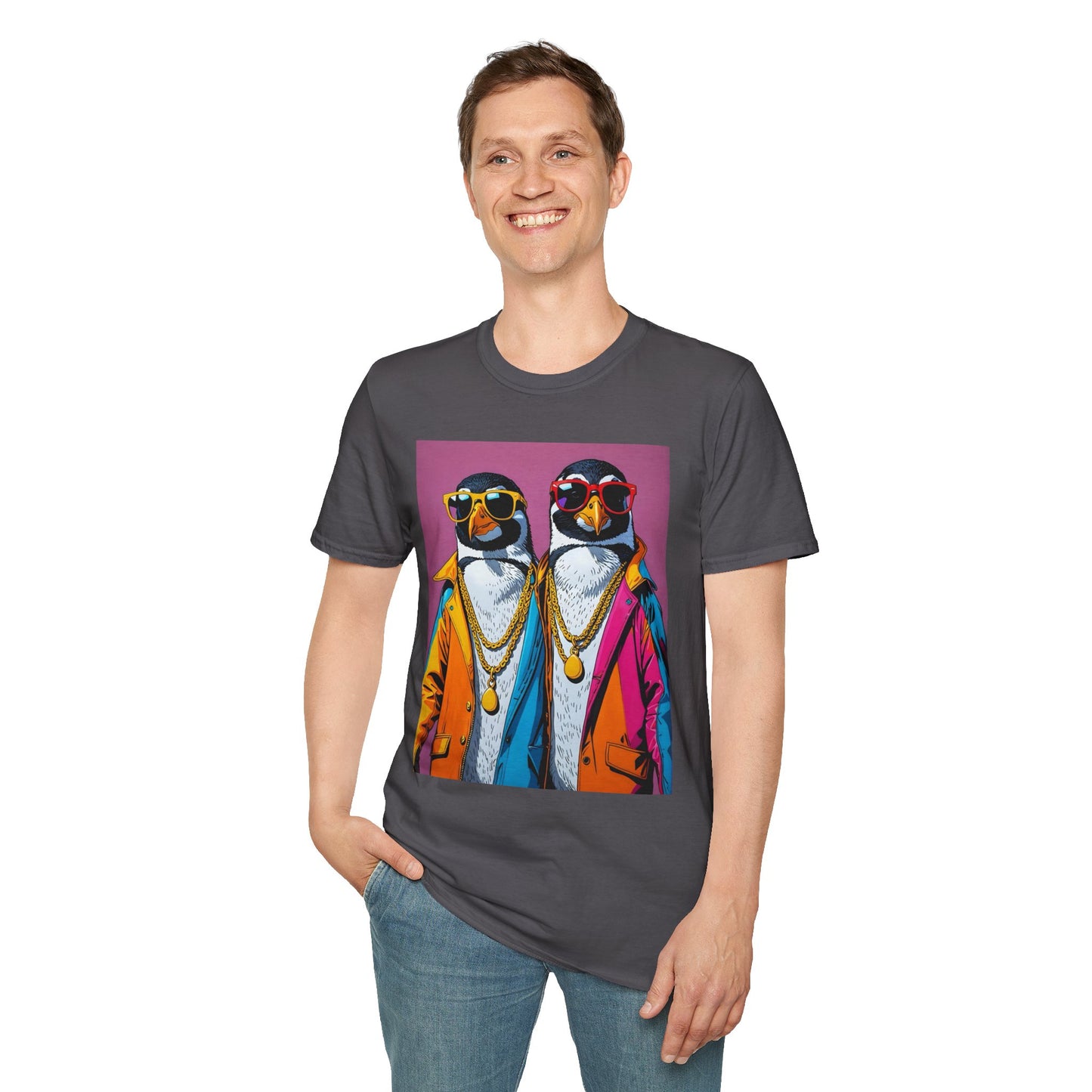 Cool Penguin Shirt – Funny Hip Hop Penguin Graphic Tee – Gift for Animal Lovers, Streetwear Fans, and People Who Stay Icy Year-Round