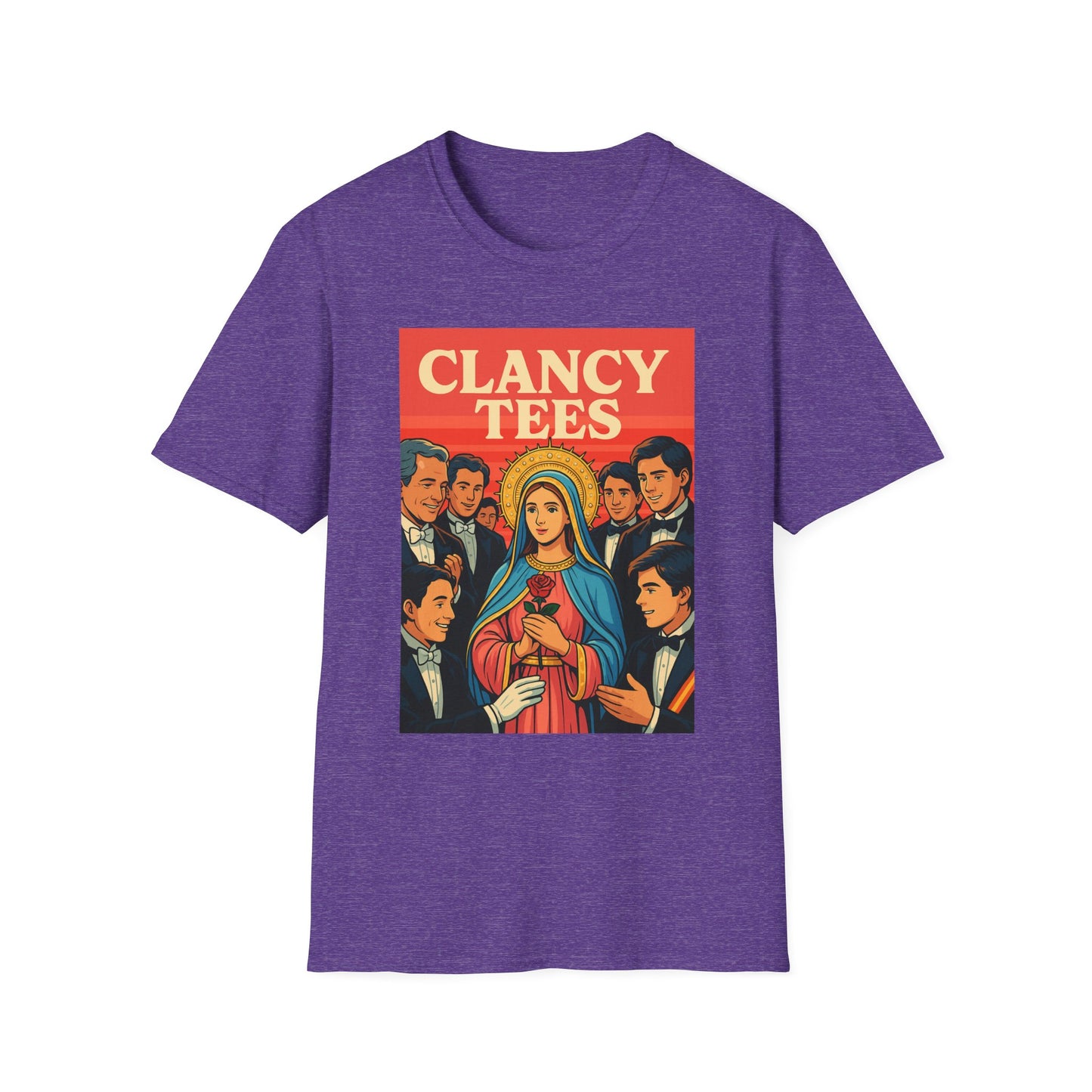 Vintage Virgin Mary Graphic T-Shirt, Softstyle Madonna Tee for Casual Wear, Perfect Gift for Holidays, Retro Clothing, Unisex Tees
