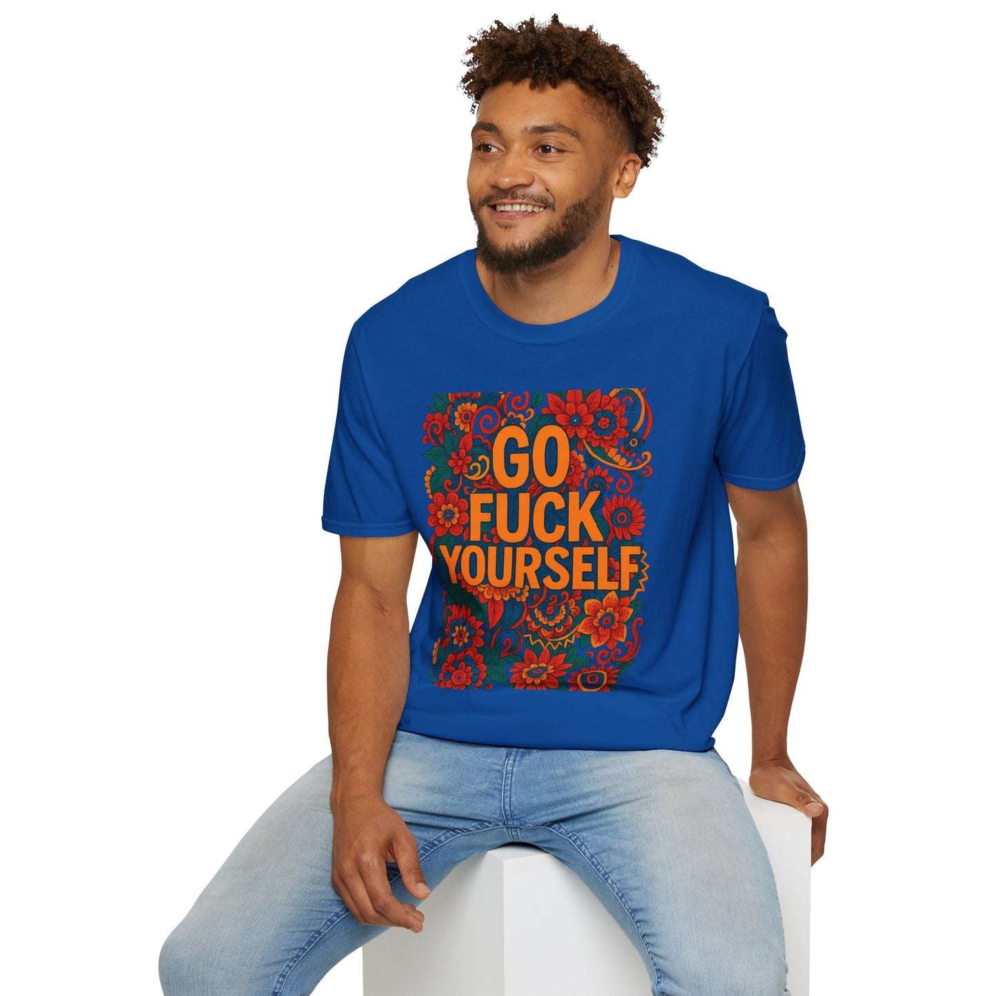 Bold Floral Graphic Tee | Go Fuck Yourself Shirt, Casual Wear, Funny Gift, Unique T-Shirt, Self-Expression Apparel