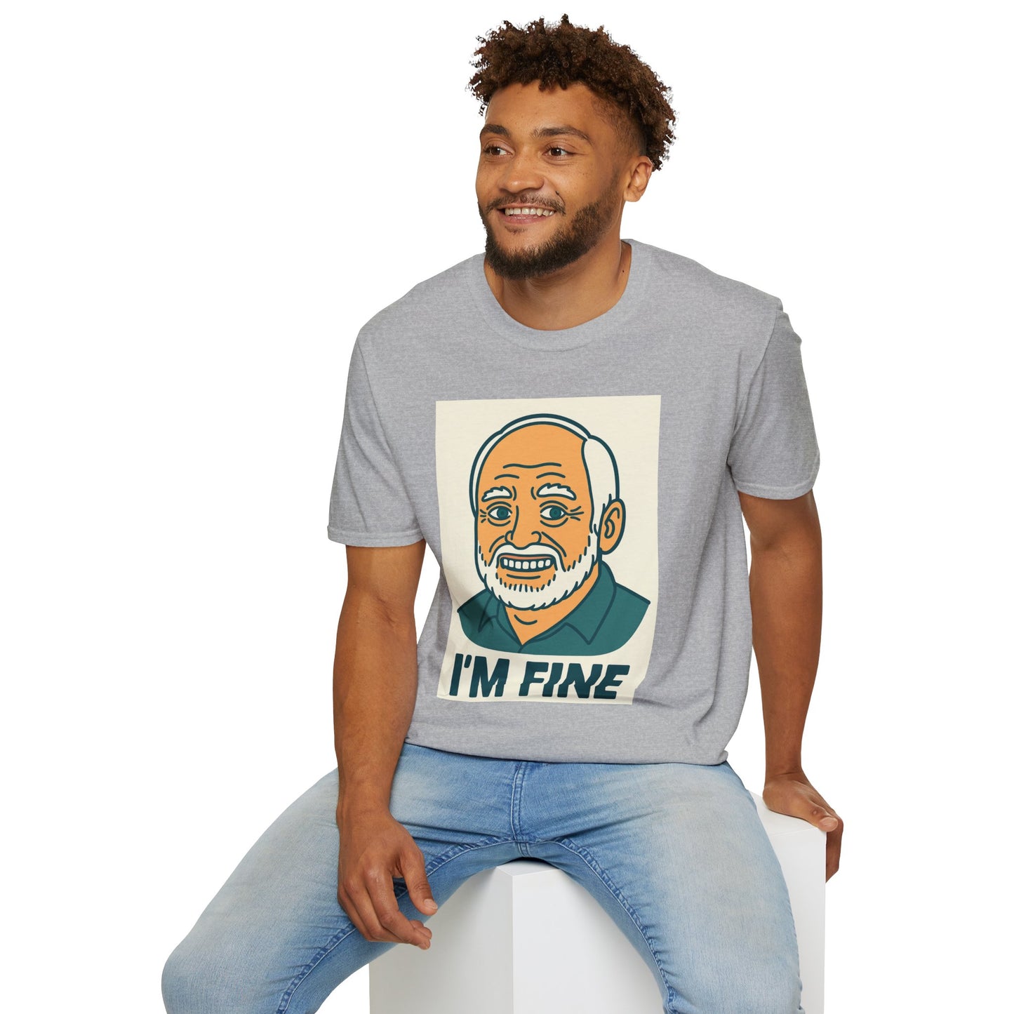 Humorous Unisex T-Shirt - 'I'M FINE', Funny Gift, Casual Wear, Everyday Humor, Father's Day Tee, Gift for Dad