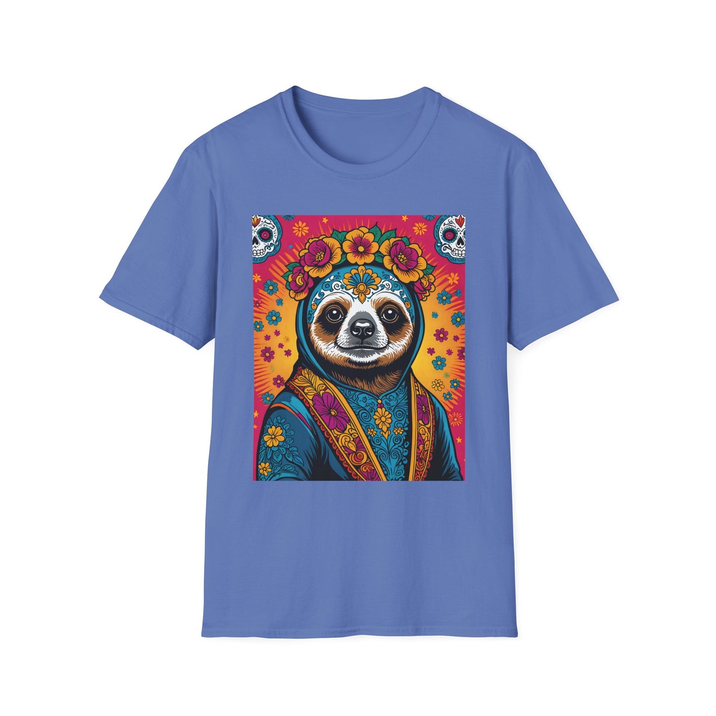 Boho Sloth T Shirt Trippy Animal Graphic Tee Colorful Festival Top Gift for Sloth Lovers