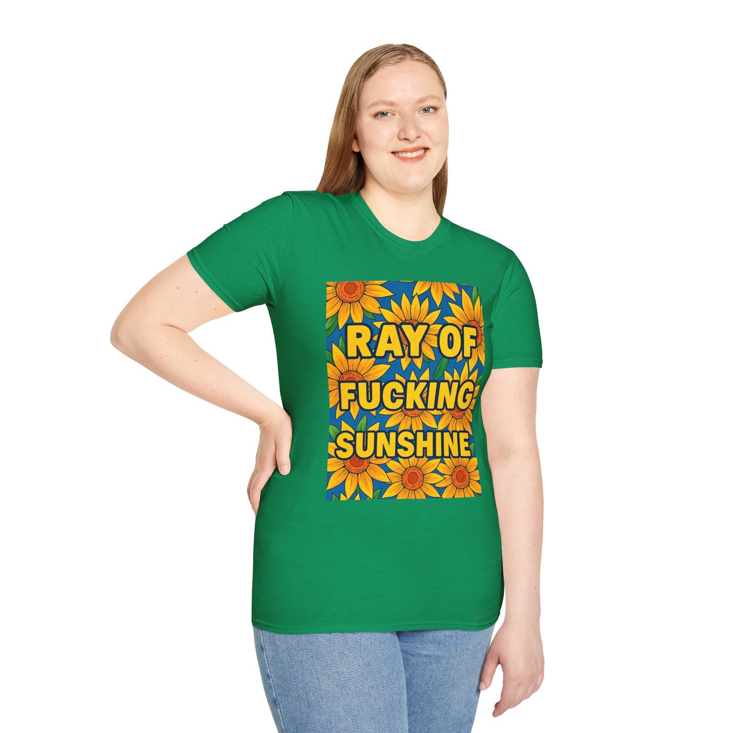 Cheerful Graphic Tee: "Ray of Fucking Sunshine" Unisex Softstyle T-Shirt | Gift for Friends, Casual Wear, Summer Vibes, Birthday Gift, [...]