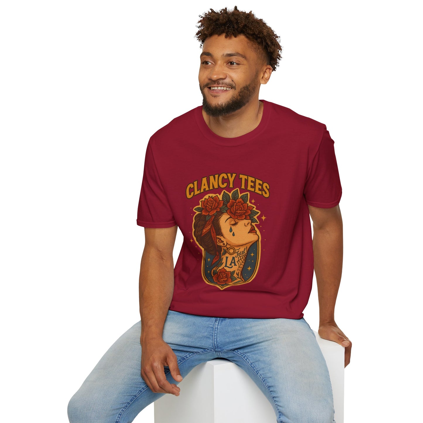 Unisex Tattoo Graphic Tee with Floral Design, Casual Everyday Wear, Gift for Friends, Fashionable Lounge Top, Cute Summer Shirt