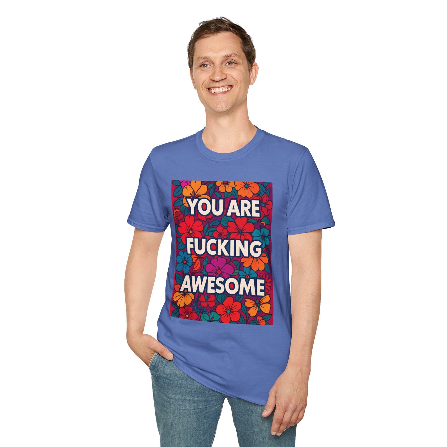 Colorful Inspirational Graphic T-Shirt, You Are Awesome Tee, Gift for Friends, Motivational Shirt, Casual Wear, Summer Vibes