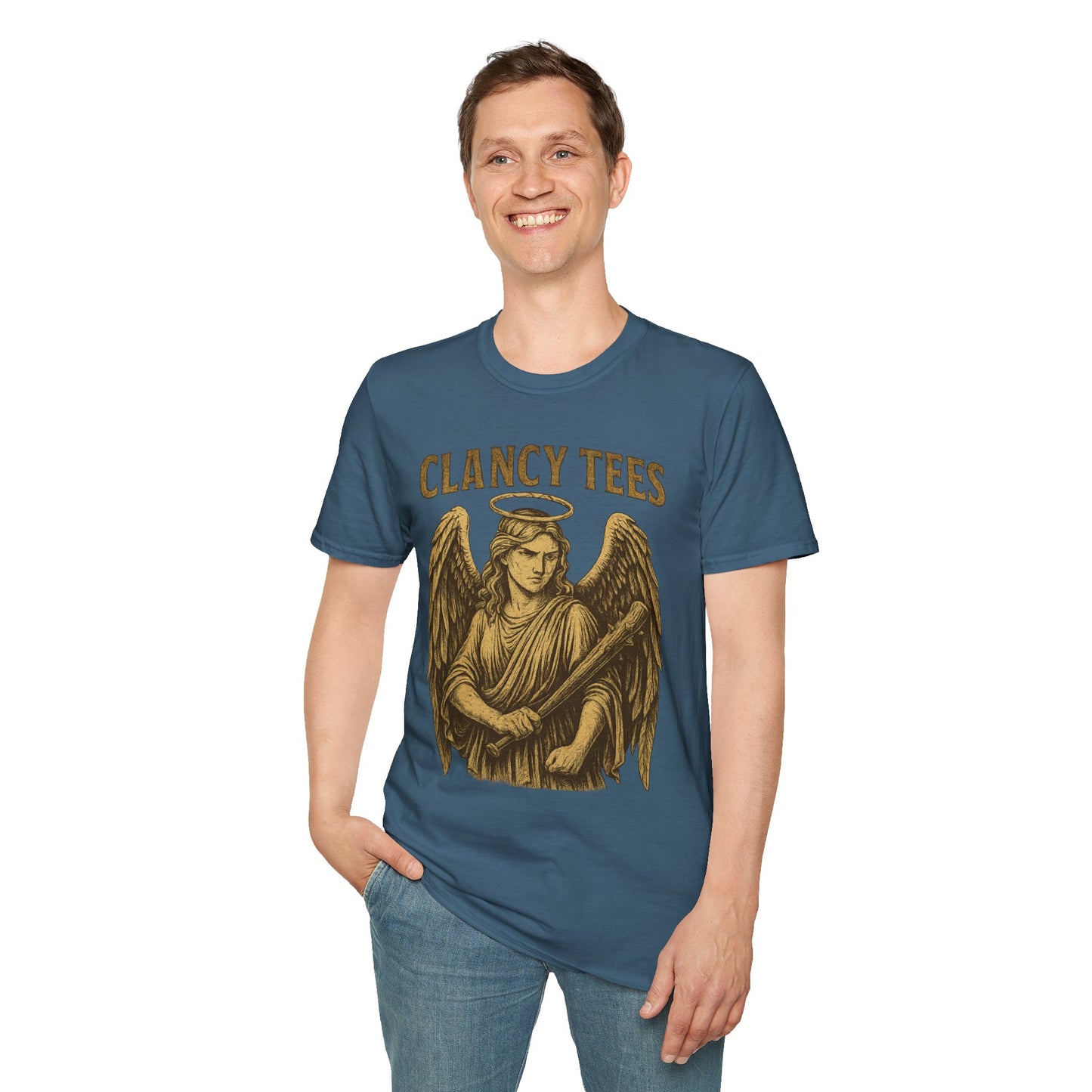 Warrior Angel T-Shirt Gothic Archangel Graphic Tee Dark Fantasy Shirt Gift for Metal Fans Gift for Angel Lovers Celestial Warrior Artwork