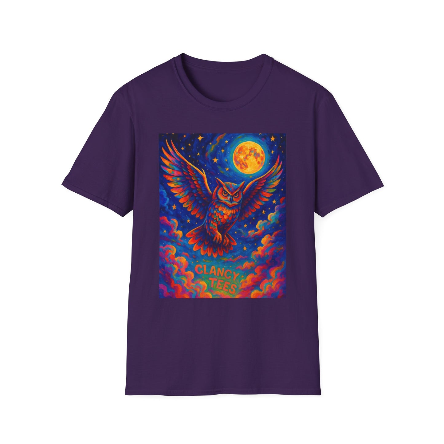 Psychedelic Owl T-Shirt Trippy Full Moon Graphic Tee | Surreal Bird Aesthetic Shirt | Gift for Dreamers and Night Owls | Bold Fantasy Art Top