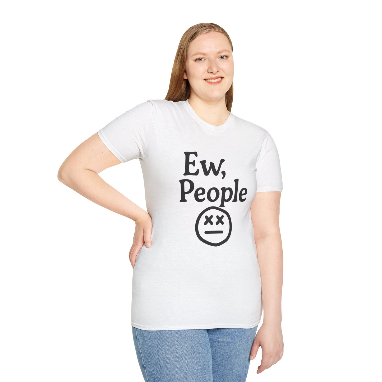 Ew, People Unisex Softstyle T-Shirt | Funny Graphic Tee for Introverts, Gift for Friends, Casual Wear, Comfortable Everyday Shirt