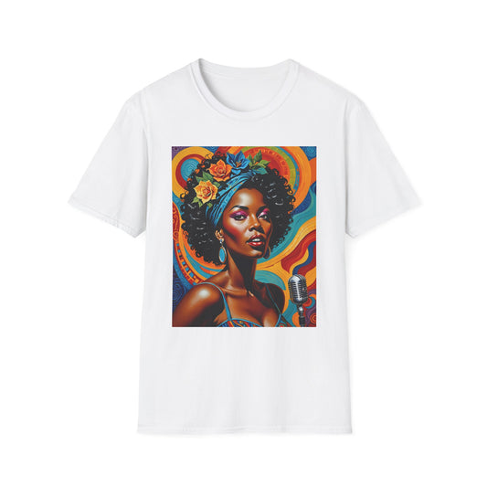 Afrofuturist Soul Singer T Shirt Cosmic Jazz Graphic Tee Retro Funk Fashion Music Artwork Top Gift for Soul Fans
