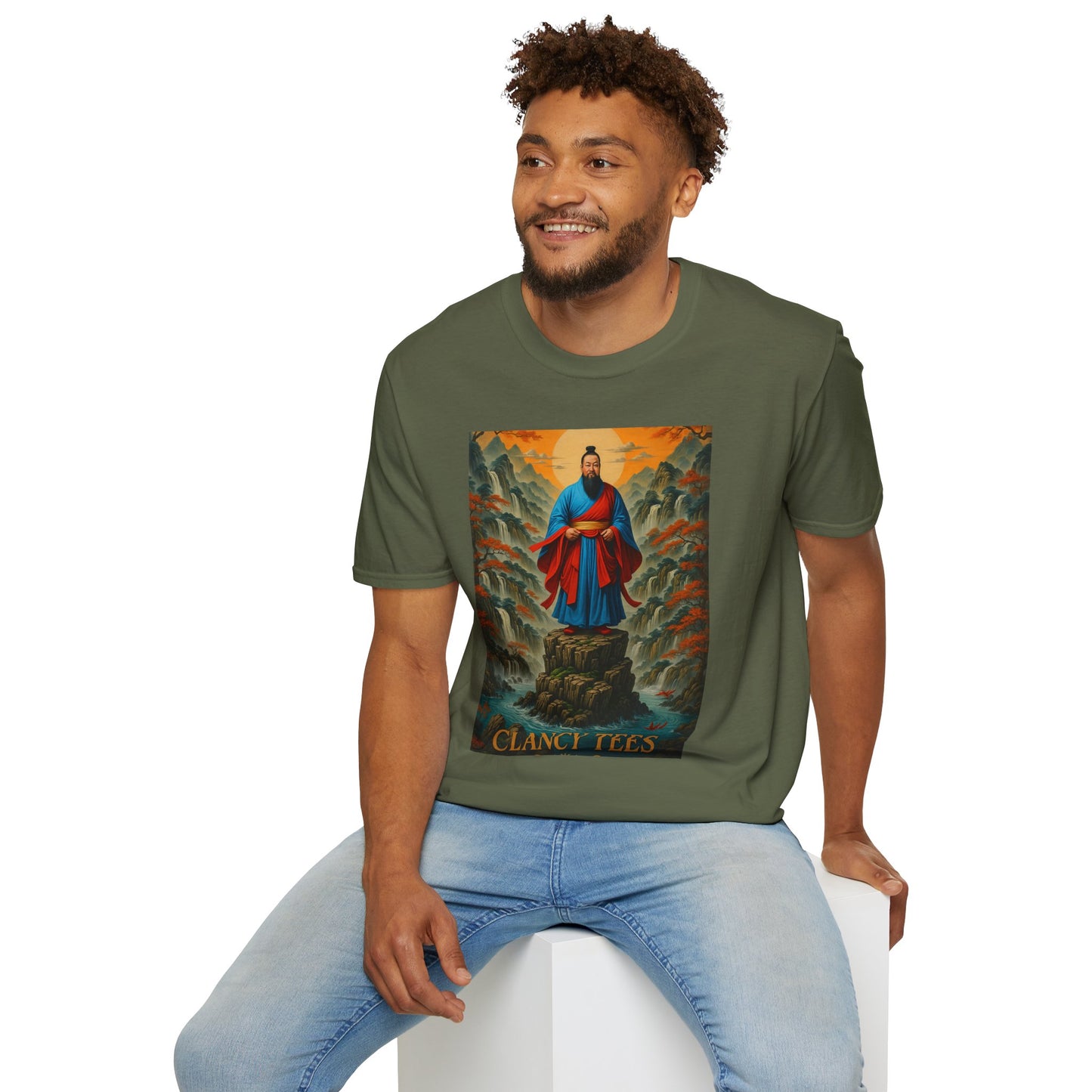 Ancient Warrior Monk T-Shirt Samurai Zen Mountain Tee Japanese Warrior Art Shirt Gift for Martial Arts Fans Gift for History Lovers Spiritual Art