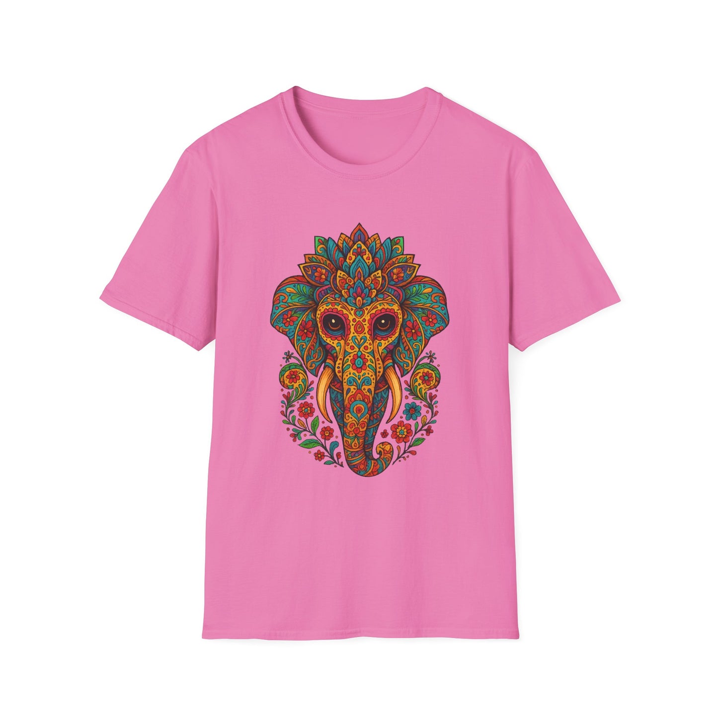 Boho Elephant Shirt Psychedelic Floral Head Art Tee Gift for Spiritual Seekers Animal Lovers and Mindful Hippies with a Love for Earthy Trippy Vibes