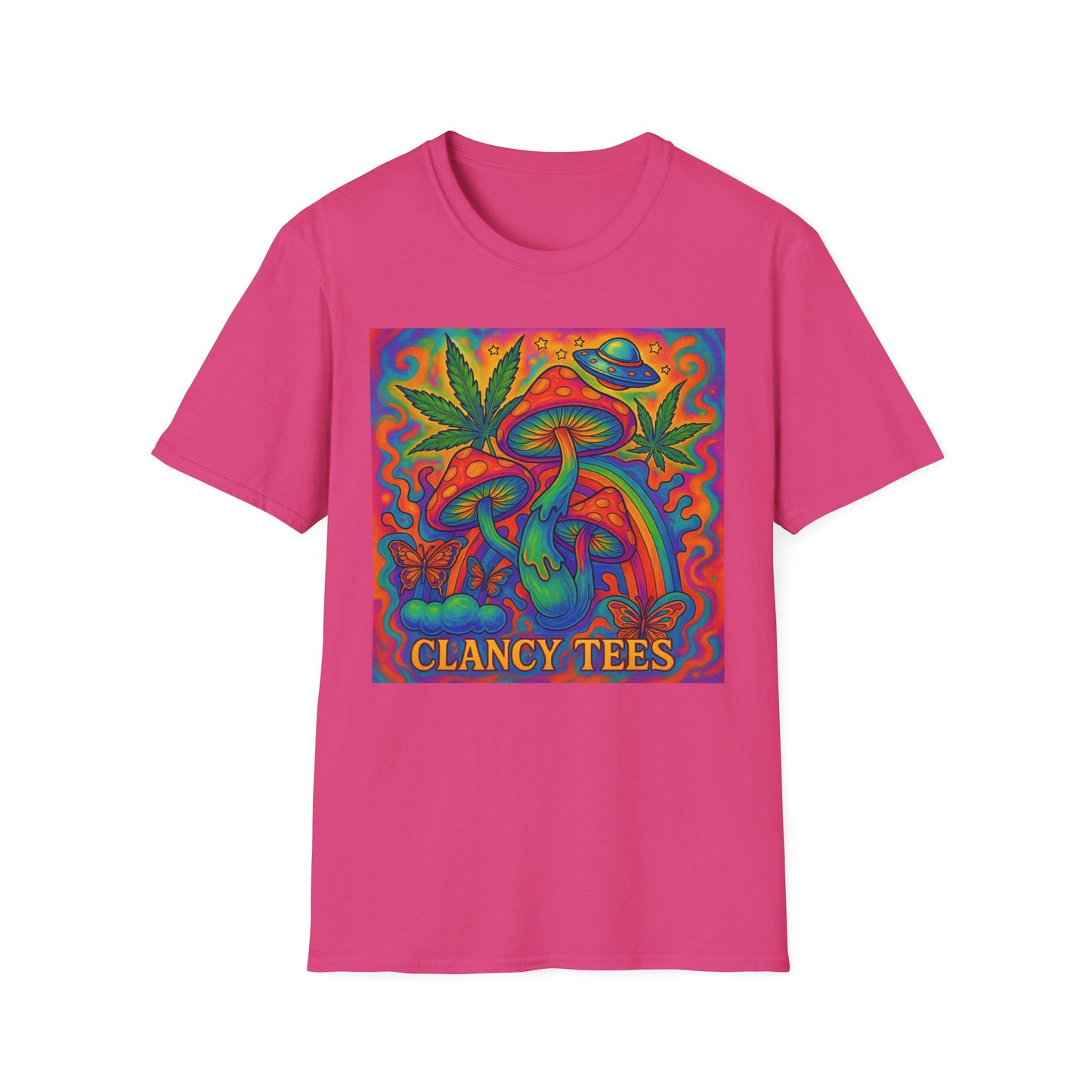 Colorful Psychedelic T-Shirt, Fun Graphic Tee for Music Festivals, Unique Gift for Friends, Retro Style Shirt, Unisex Softstyle Tee