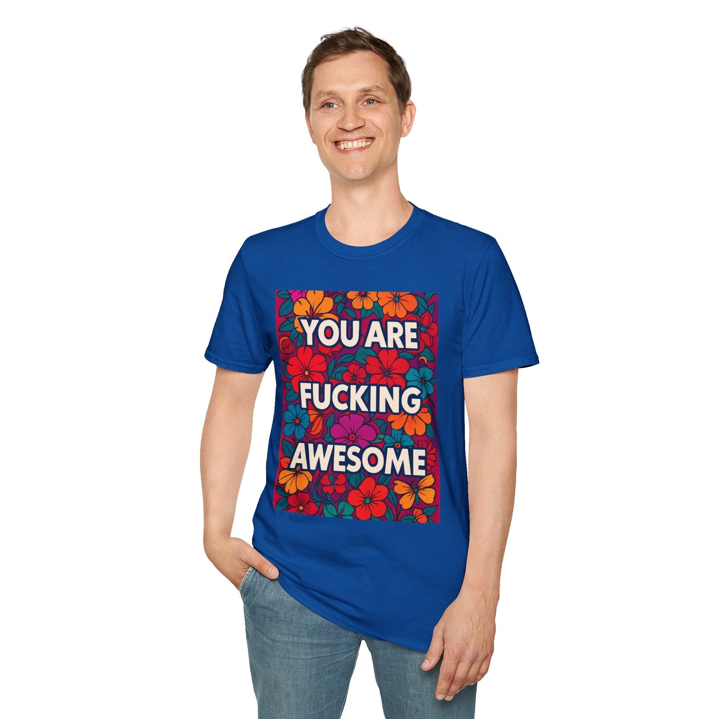Colorful Inspirational Graphic T-Shirt, You Are Awesome Tee, Gift for Friends, Motivational Shirt, Casual Wear, Summer Vibes