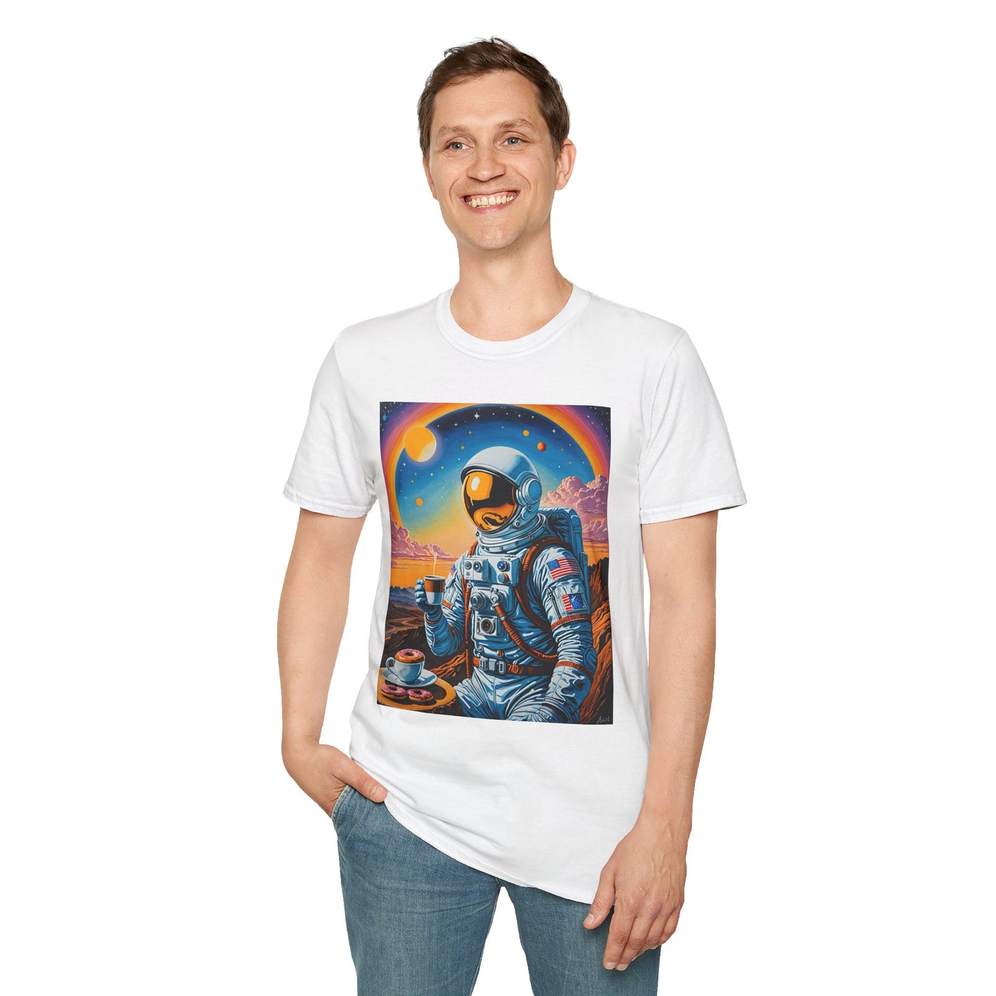 Astronaut-Themed Unisex T-Shirt, Space Lover Gift, Casual Tee, Galaxy Art Shirt, Unique Graphic Tee, Perfect for Birthdays