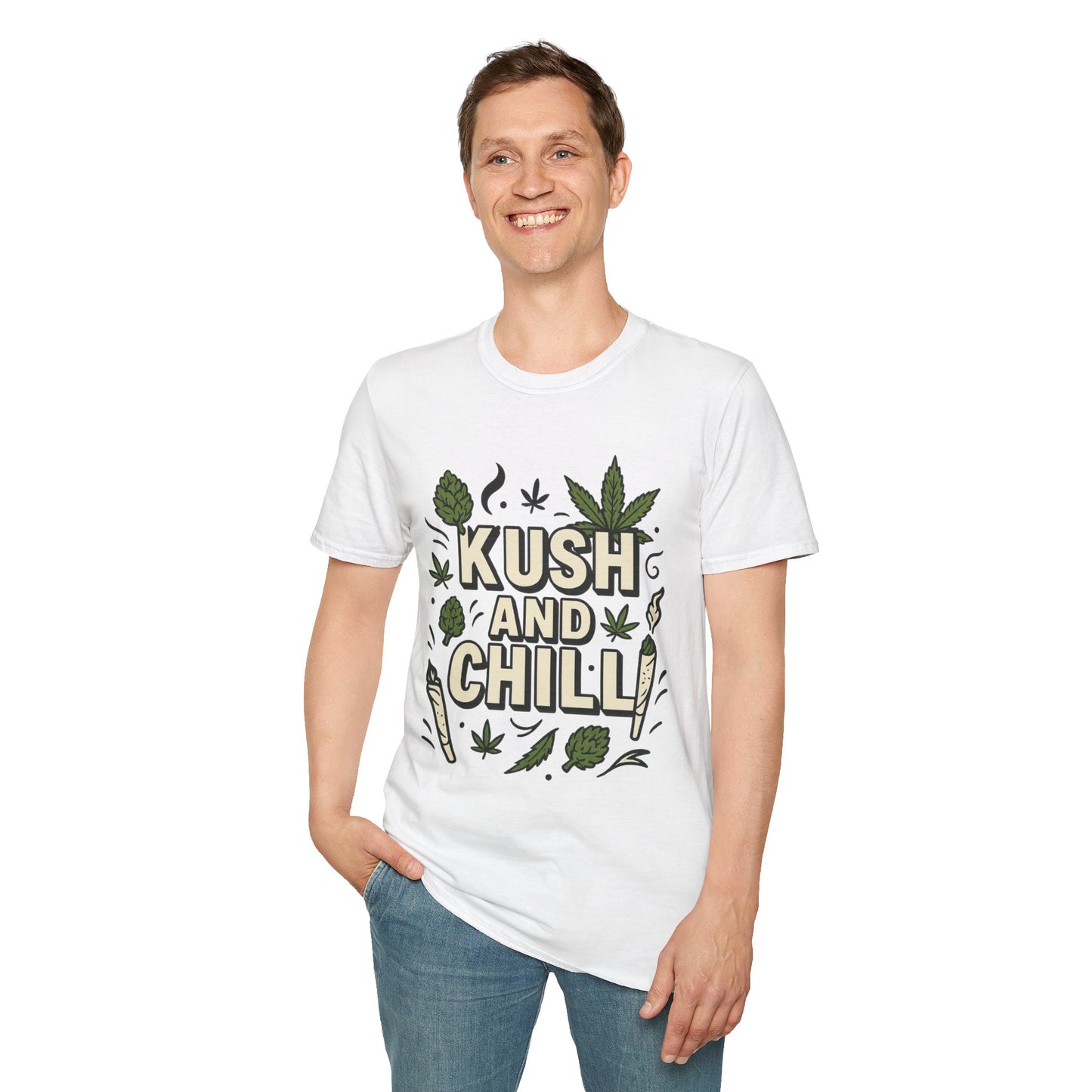 Kush and Chill Funny Weed Shirt – Stoner Relaxation Tee – Gift for Potheads, Chill Smokers, Cannabis Lovers, and 420 Enthusiasts