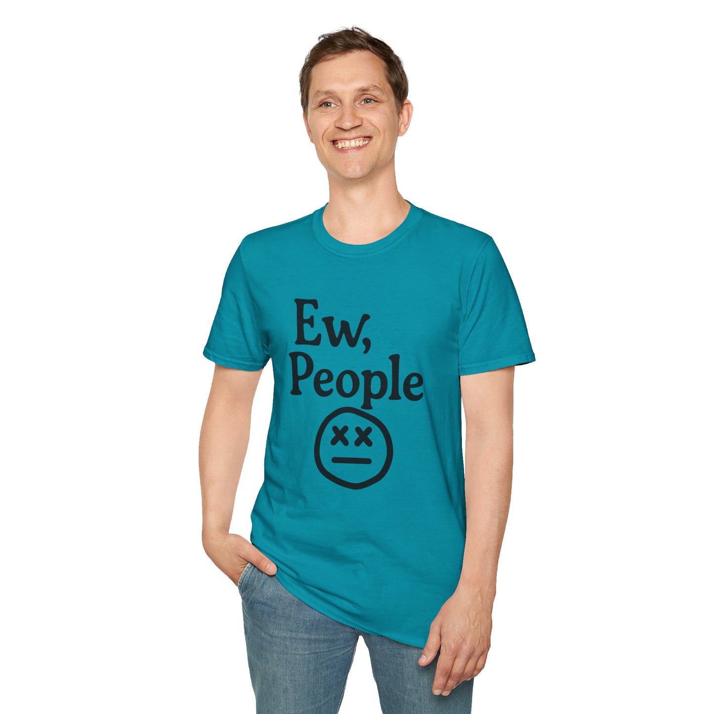 Ew, People Unisex Softstyle T-Shirt | Funny Graphic Tee for Introverts, Gift for Friends, Casual Wear, Comfortable Everyday Shirt
