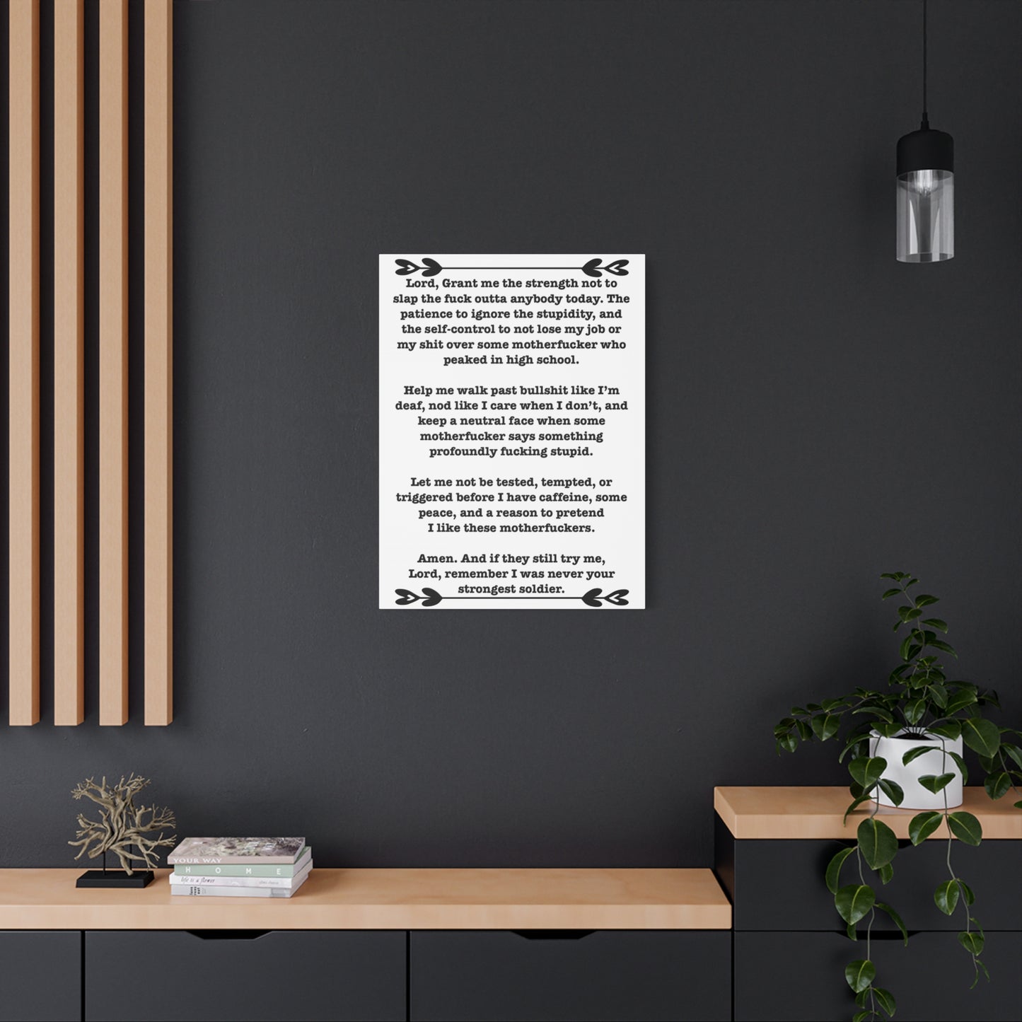 ClancyTees Serenity Prayer Canvas Wall Art Funny Profane Office Decor Sarcastic Home Gift