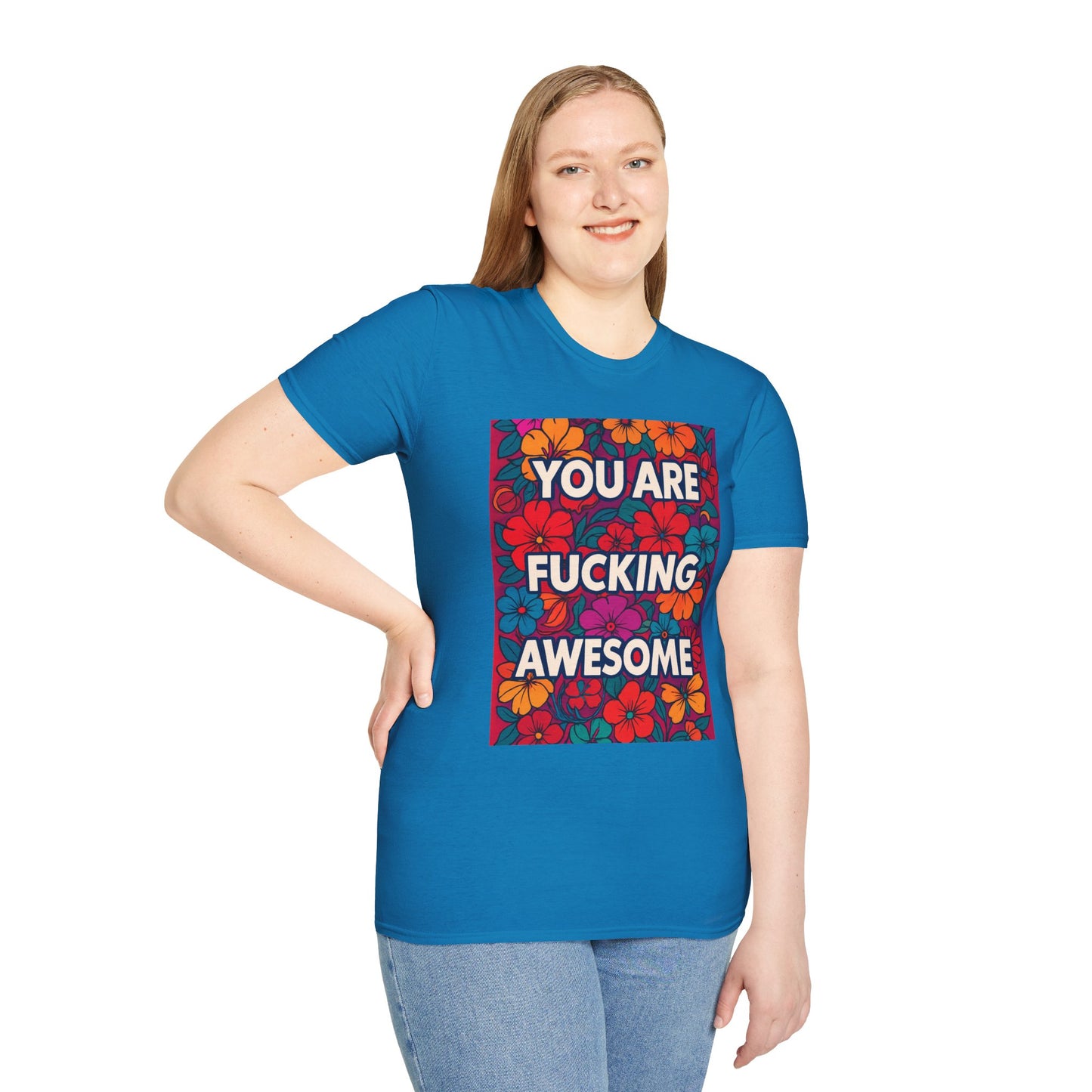Colorful Inspirational Graphic T-Shirt, You Are Awesome Tee, Gift for Friends, Motivational Shirt, Casual Wear, Summer Vibes