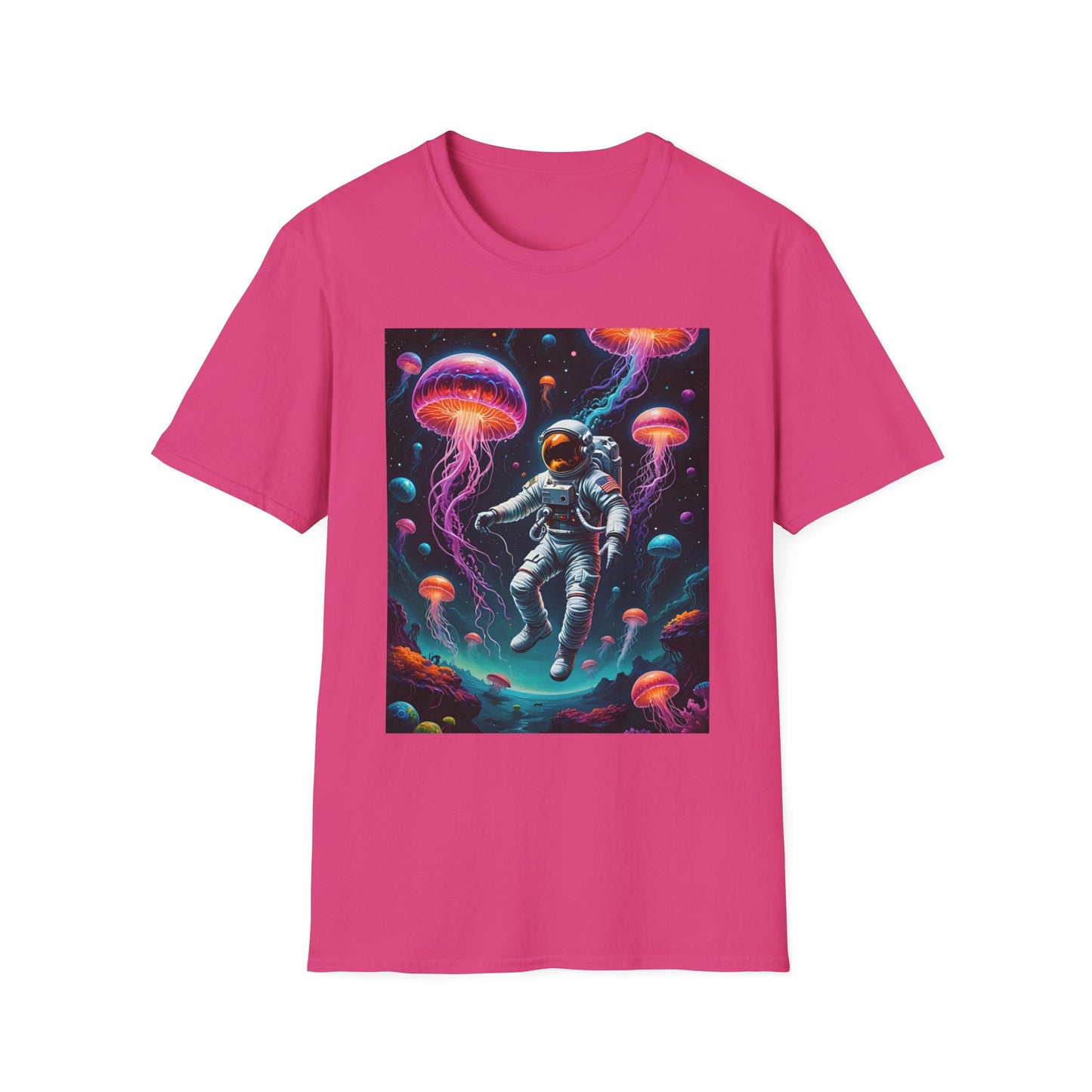 Cosmic Jellyfish T-Shirt, Astronaut Tee, Space Lover's Apparel, Unique Gift, Unisex Softstyle Shirt