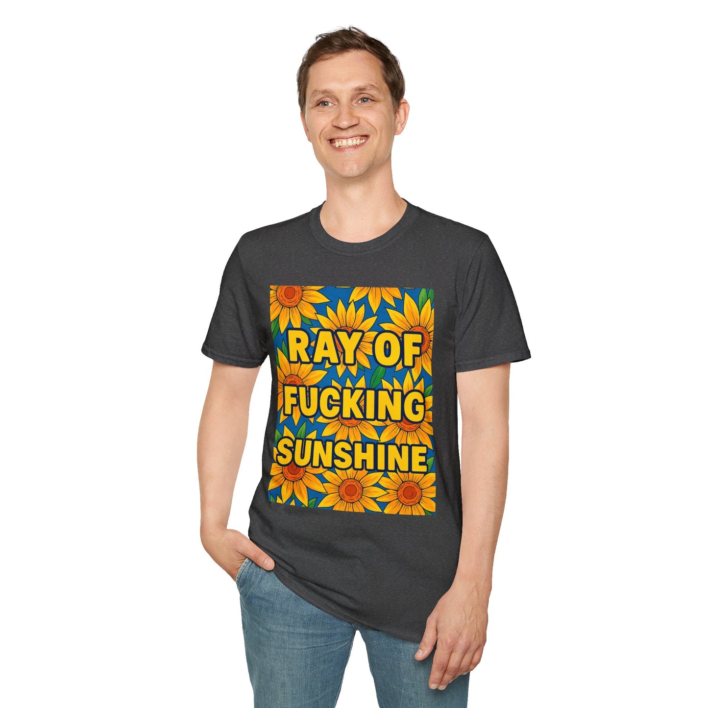 Cheerful Graphic Tee: "Ray of Fucking Sunshine" Unisex Softstyle T-Shirt | Gift for Friends, Casual Wear, Summer Vibes, Birthday Gift, [...]