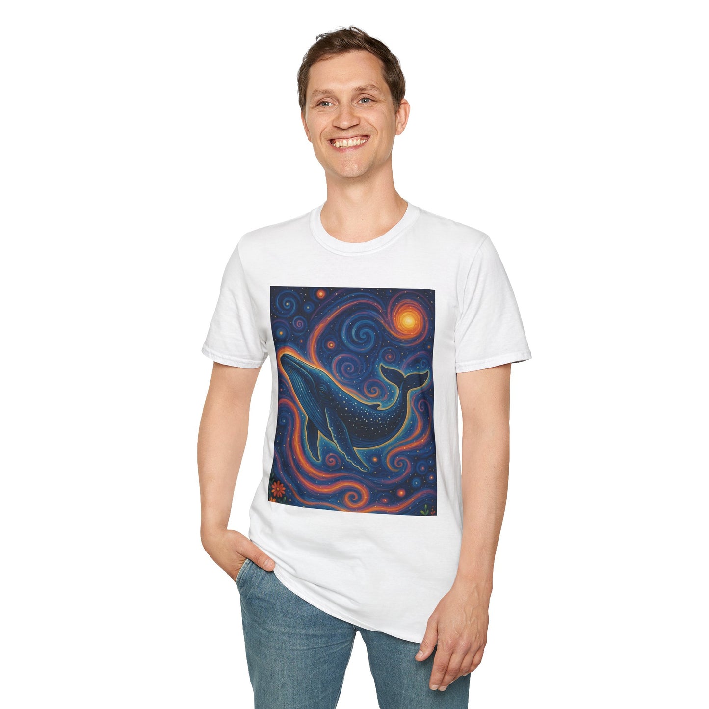 Cosmic Whale T-Shirt – Surreal Space Ocean Graphic Tee – Spiritual Whale Shirt Gift for Dreamers, Stargazers, Nature Nerds & Trippy Art Collectors