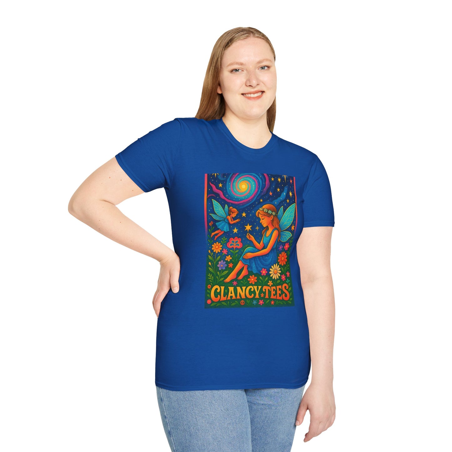 Fairy Garden T-Shirt Whimsical Fantasy Graphic Tee Cosmic Nature Shirt Gift for Dreamers Gift for Fairy Lovers Vibrant Magical Artwork