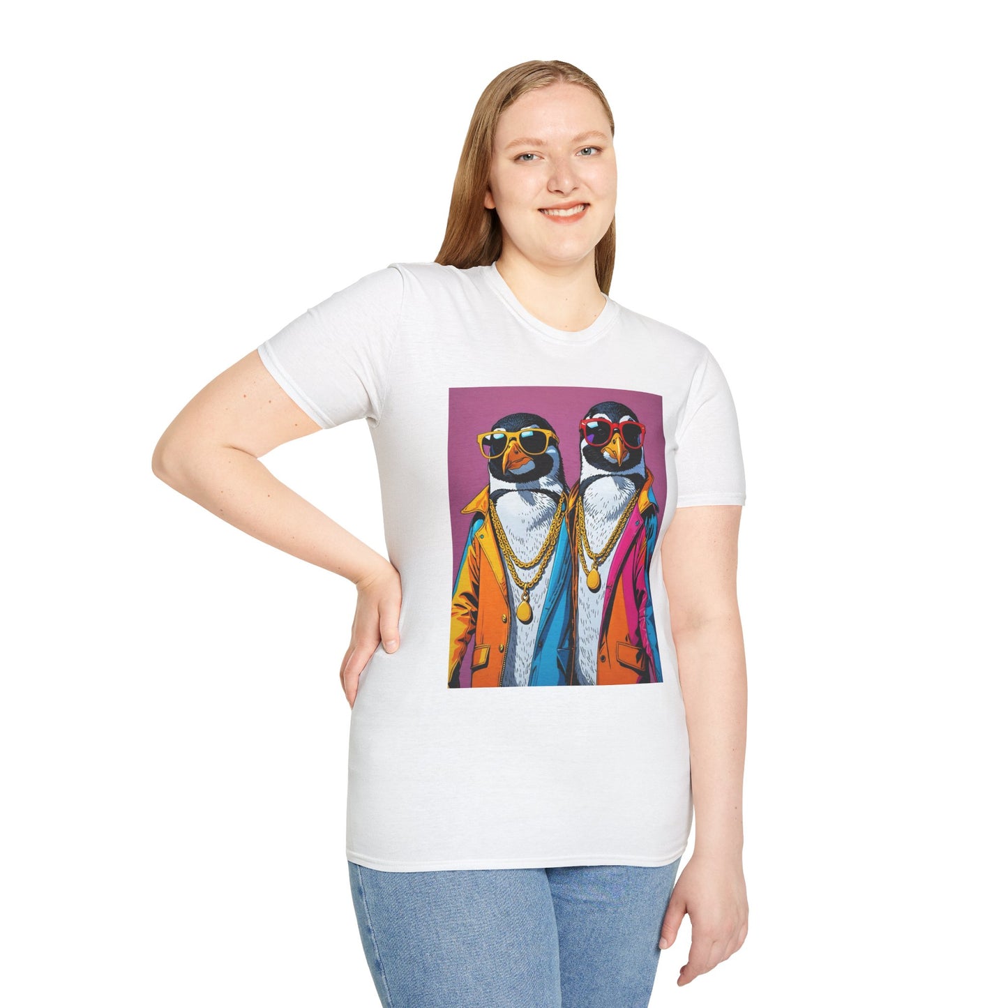 Cool Penguin Shirt – Funny Hip Hop Penguin Graphic Tee – Gift for Animal Lovers, Streetwear Fans, and People Who Stay Icy Year-Round