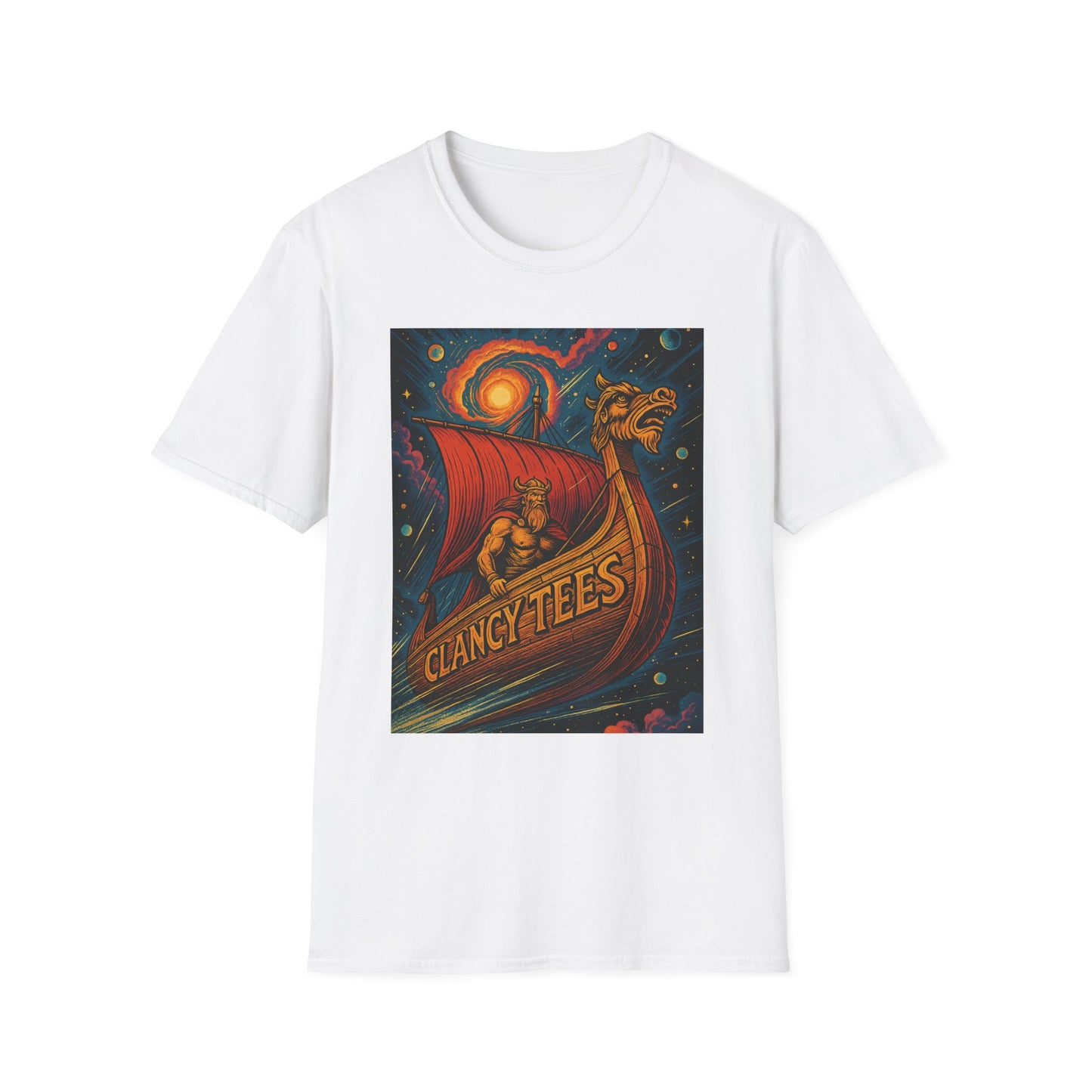 Viking Dragon Ship Shirt Norse Aesthetic Tee Mythology Graphic Gift for Fantasy Fans