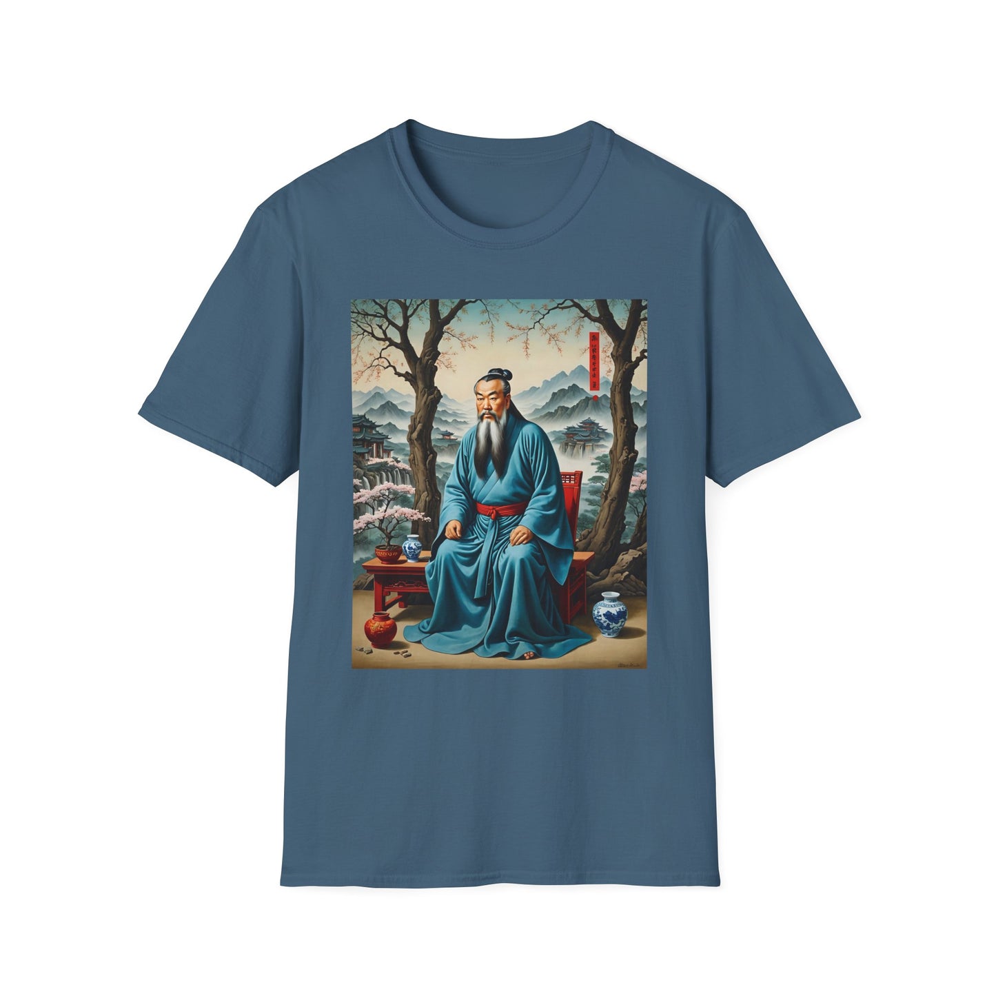 Ancient Scholar T-Shirt Eastern Wisdom Graphic Tee Traditional Art Shirt Gift for History Buffs Gift for Philosophy Fans Timeless Cultural Artwork