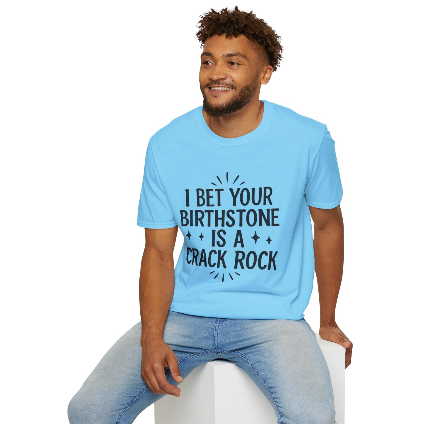 Crack Rock Birthstone Shirt – Funny Insult Tee – Gift for Petty Friends, Sarcastic Adults, and People Who Love Dark Humor