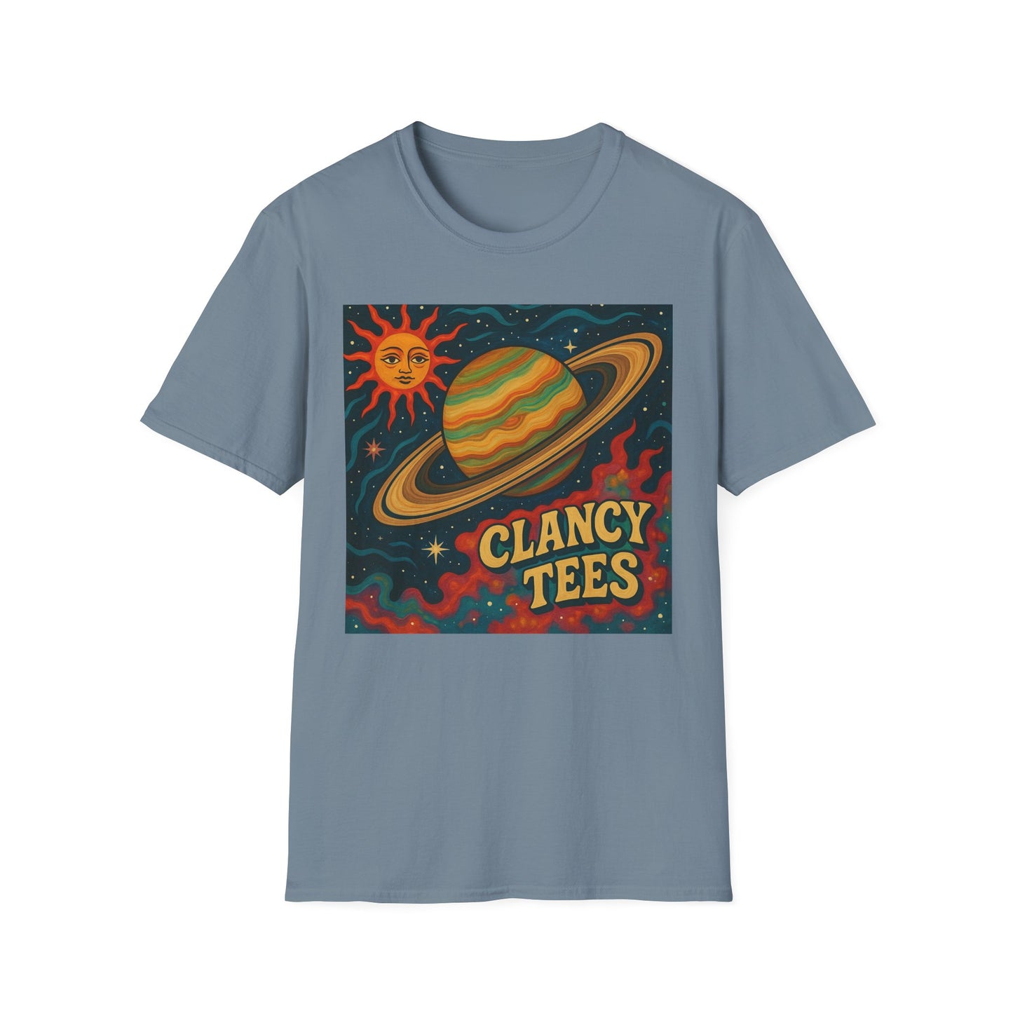 Saturn Sun Shirt – Retro Psychedelic Planet Graphic Tee with Groovy Outer Space Art – Gift for Astronomers, Daydreamers, and Cosmic Wanderers