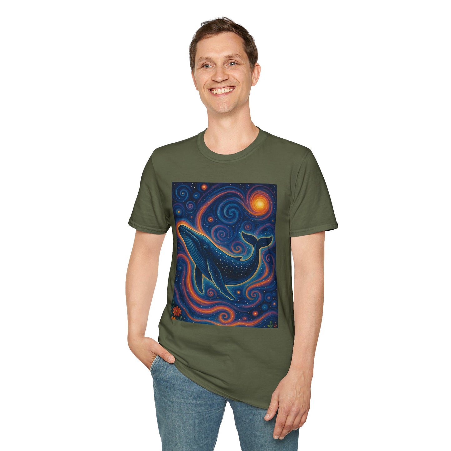Cosmic Whale T-Shirt – Surreal Space Ocean Graphic Tee – Spiritual Whale Shirt Gift for Dreamers, Stargazers, Nature Nerds & Trippy Art Collectors