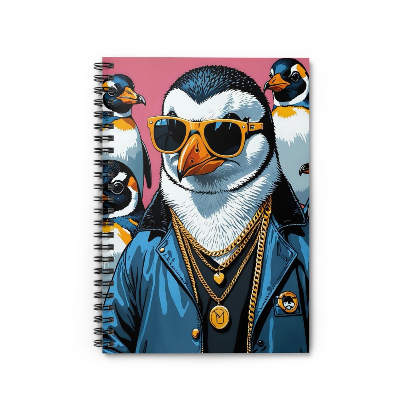 Cool Penguin Notebook – Funny Animal Journal, Hip Hop Penguin Spiral Journal, Stylish Penguin Writing Notebook, Gift for Animal Lovers