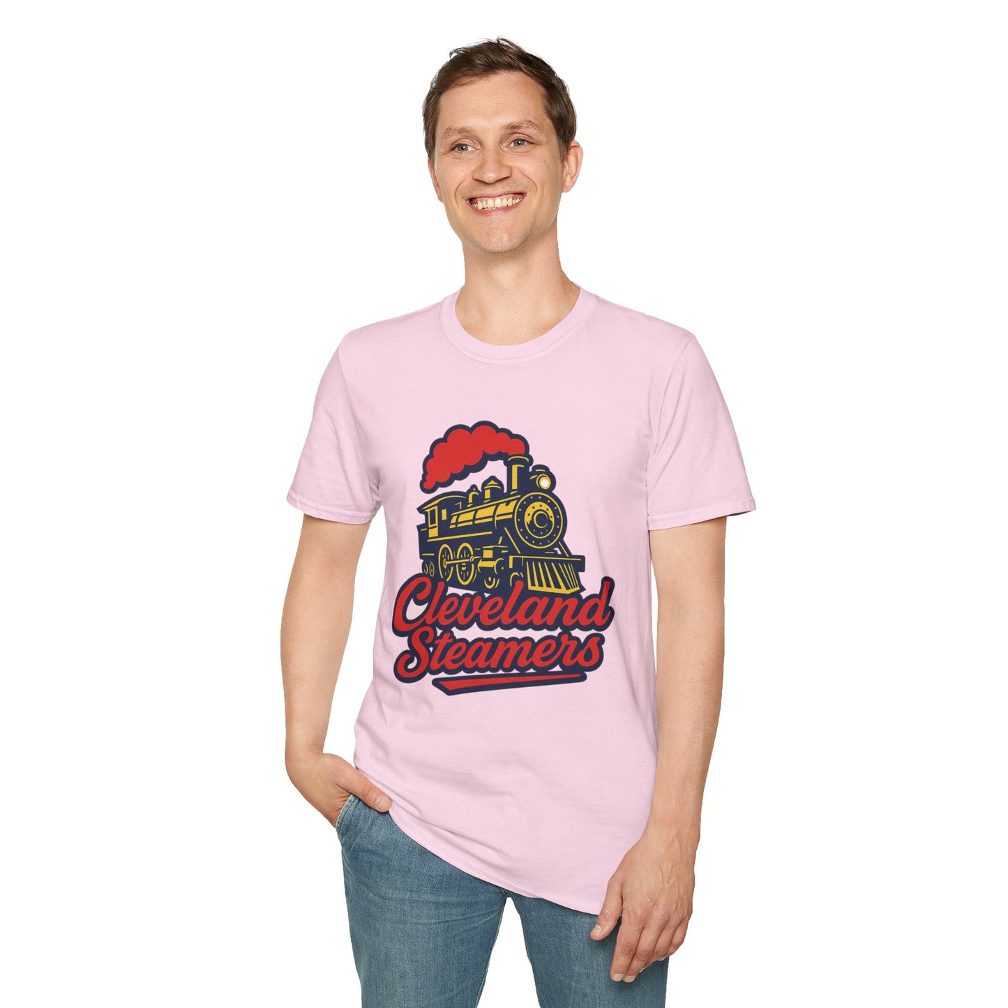 Cleveland Steamers Funny Train T Shirt Retro Sports Parody Tee Gift for Cleveland Fans Gag Shirt Locomotive Joke Apparel for Adults