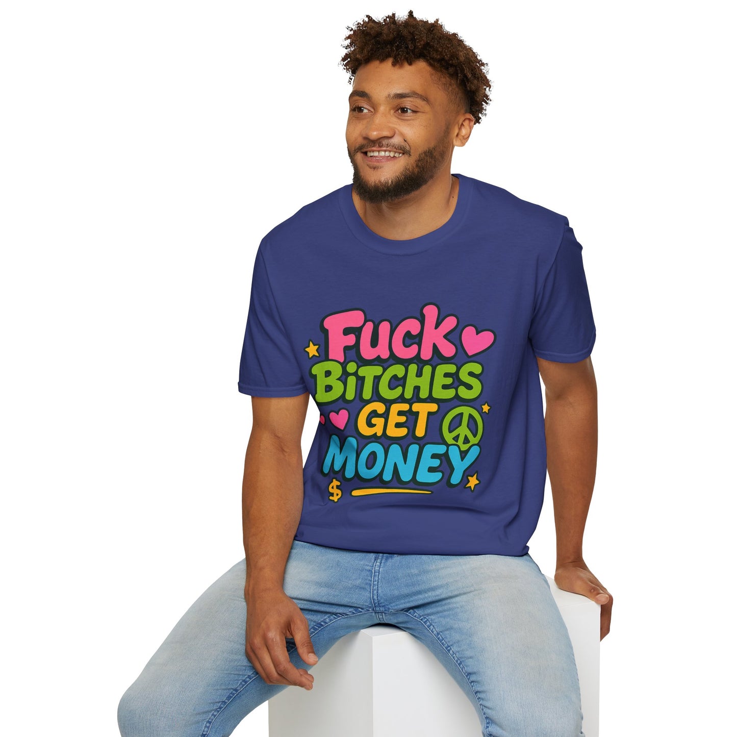 Fuck Bitches Get Money Shirt Funny Bold Graphic Tee Gift for Hustlers Savage Statement T-Shirt for Rebels Trolls Unfiltered Meme Culture Fans