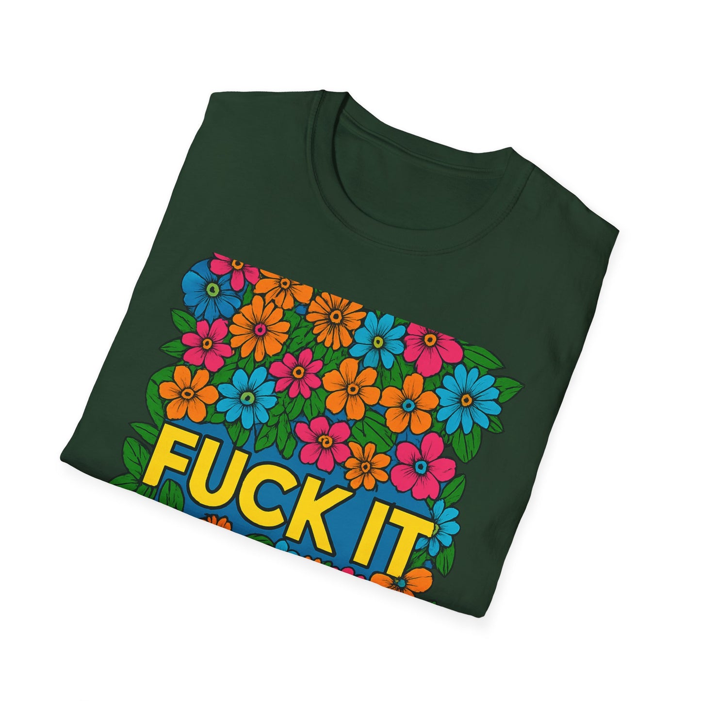 Colorful Floral Graphic T-Shirt, Casual Wear, Gift for Friends, Relaxed Style, Summer Outfit, Fun Statement Tee